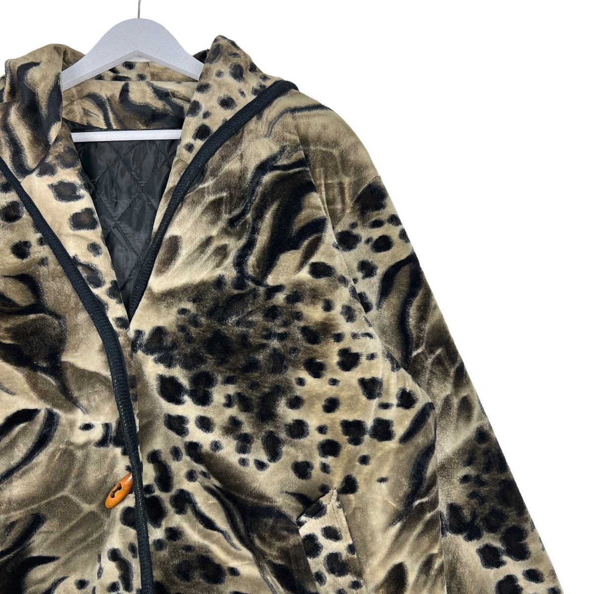 Japanese Brand 🔥 VINTAGE LEOPARD MOTIVE SHAWL COLAR JACKET Size US L / EU 52-54 / 3 - 6 Thumbnail