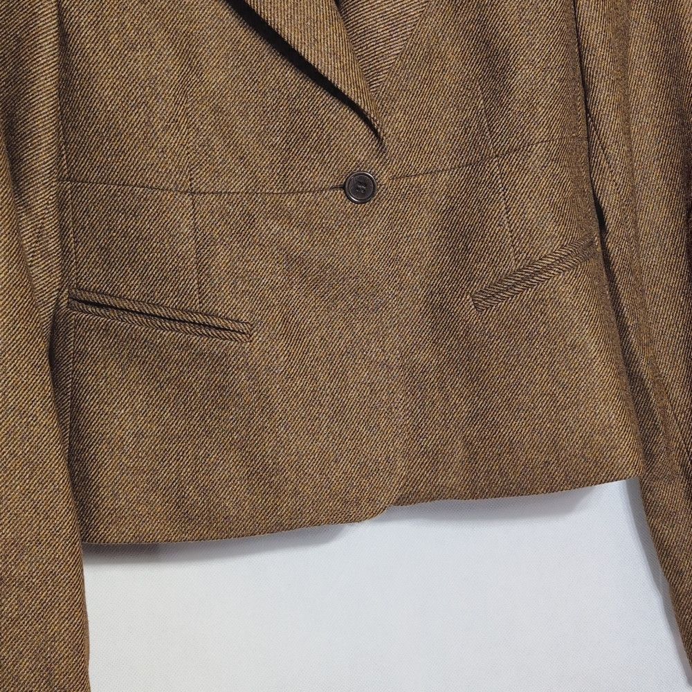 Bcbgmaxazria BCBG Maxazria Marilyn Sz S Tweed Women's Brown Blazer Jacke Size S / US 4 / IT 40 - 4 Thumbnail