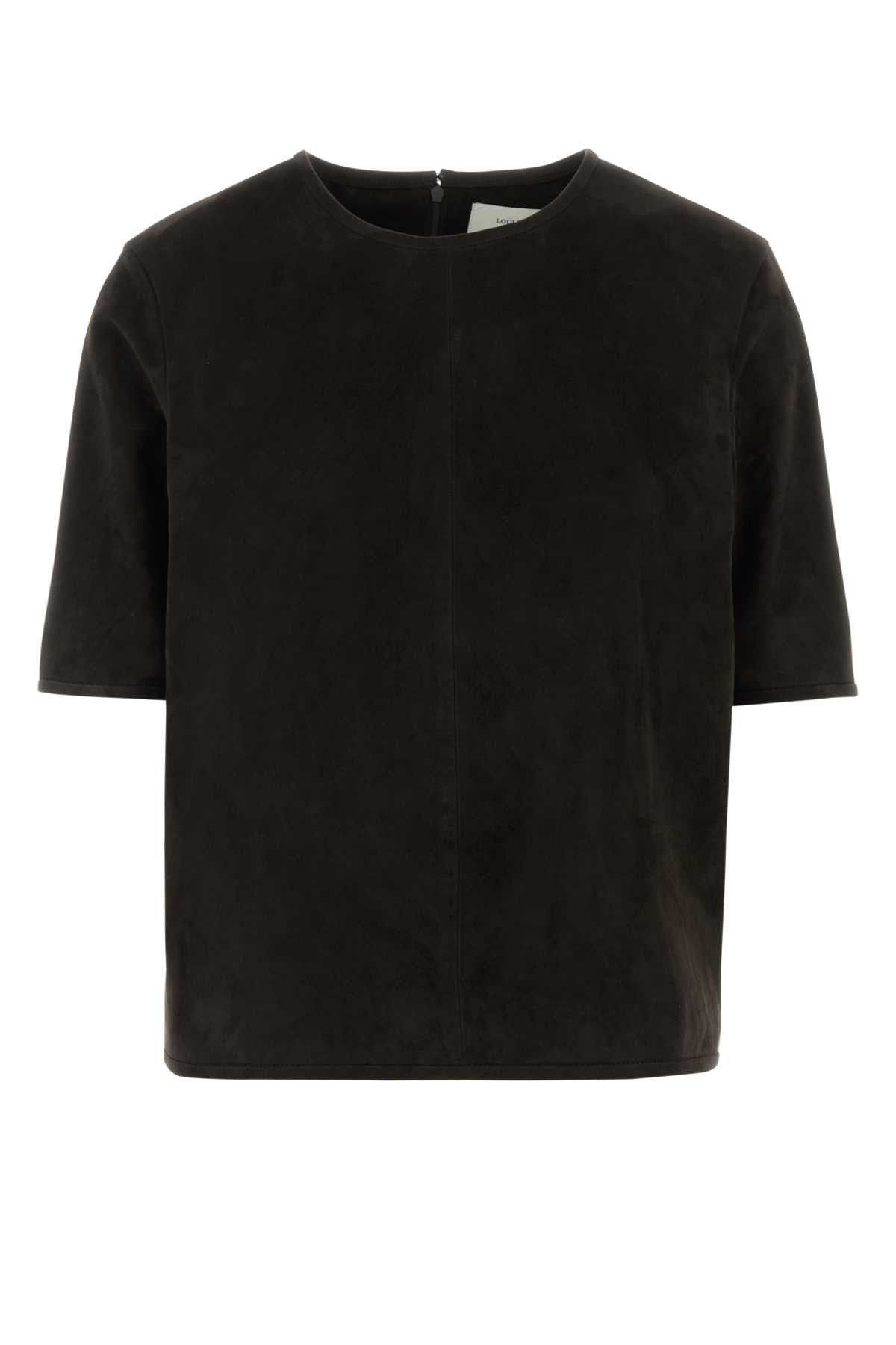Loulou de Saison Brown Suede T-Shirt Size XS / US 0-2 / IT 36-38 - 1 Thumbnail