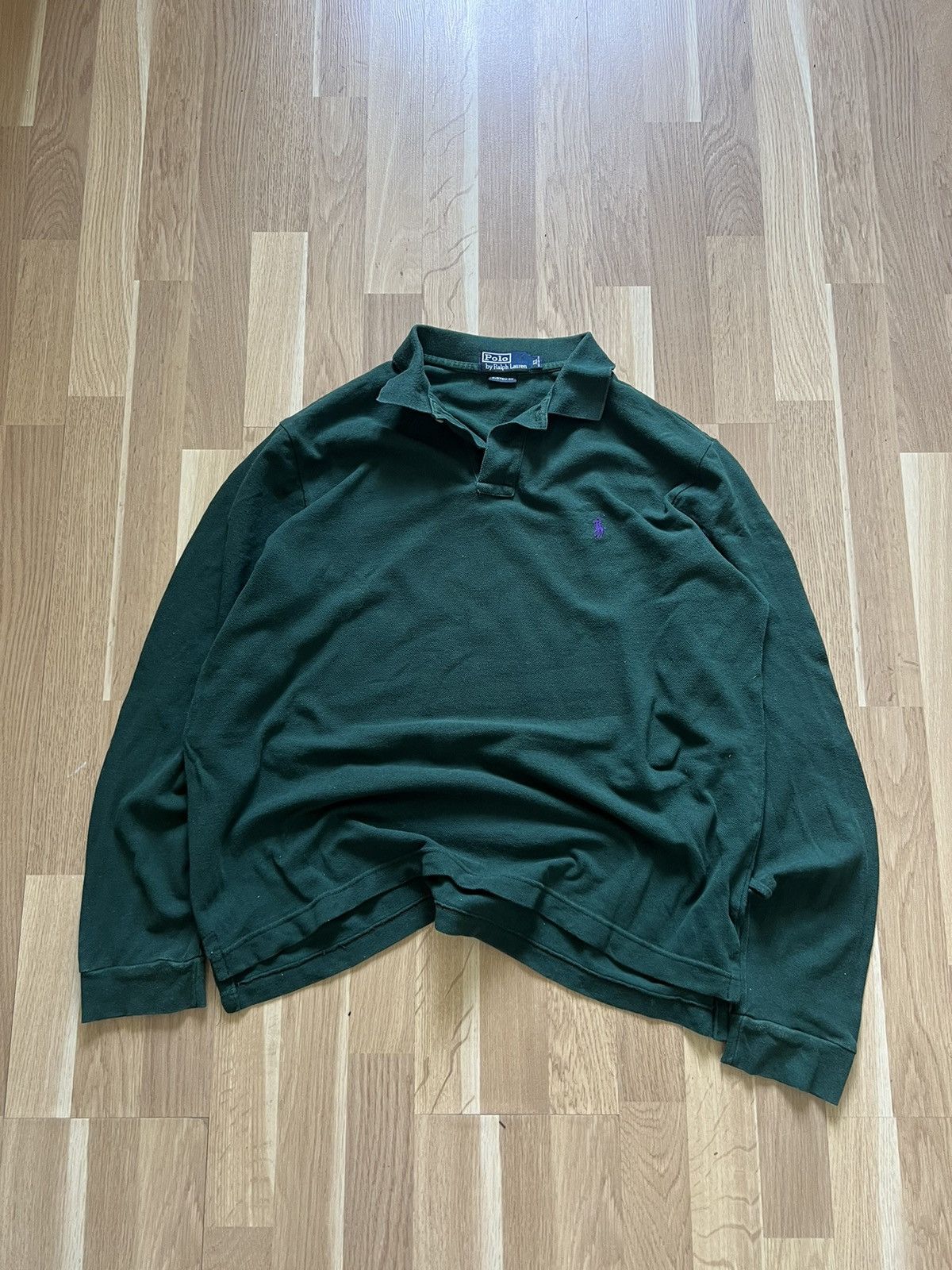 Polo Ralph Lauren × Ralph Lauren × Vintage Vintage polo Ralph Lauren rugby long sleeve green 90s Size US XL / EU 56 / 4 - 1 Thumbnail