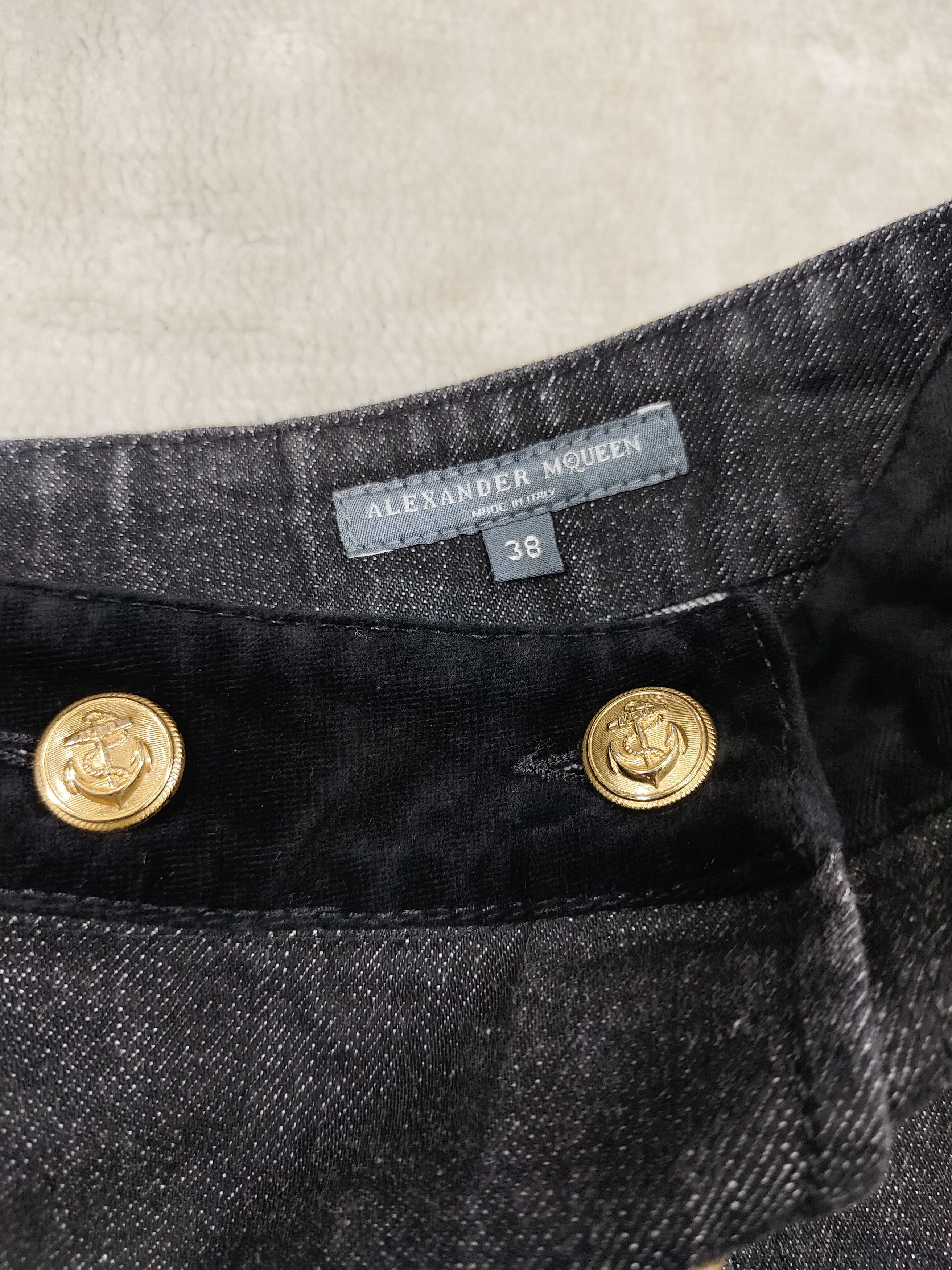 Alexander McQueen Alexander McQueen❤️‍🔥 Military Couture Hybrid Denim Skirt Size 28" / US 6 / IT 42 - 6 Thumbnail