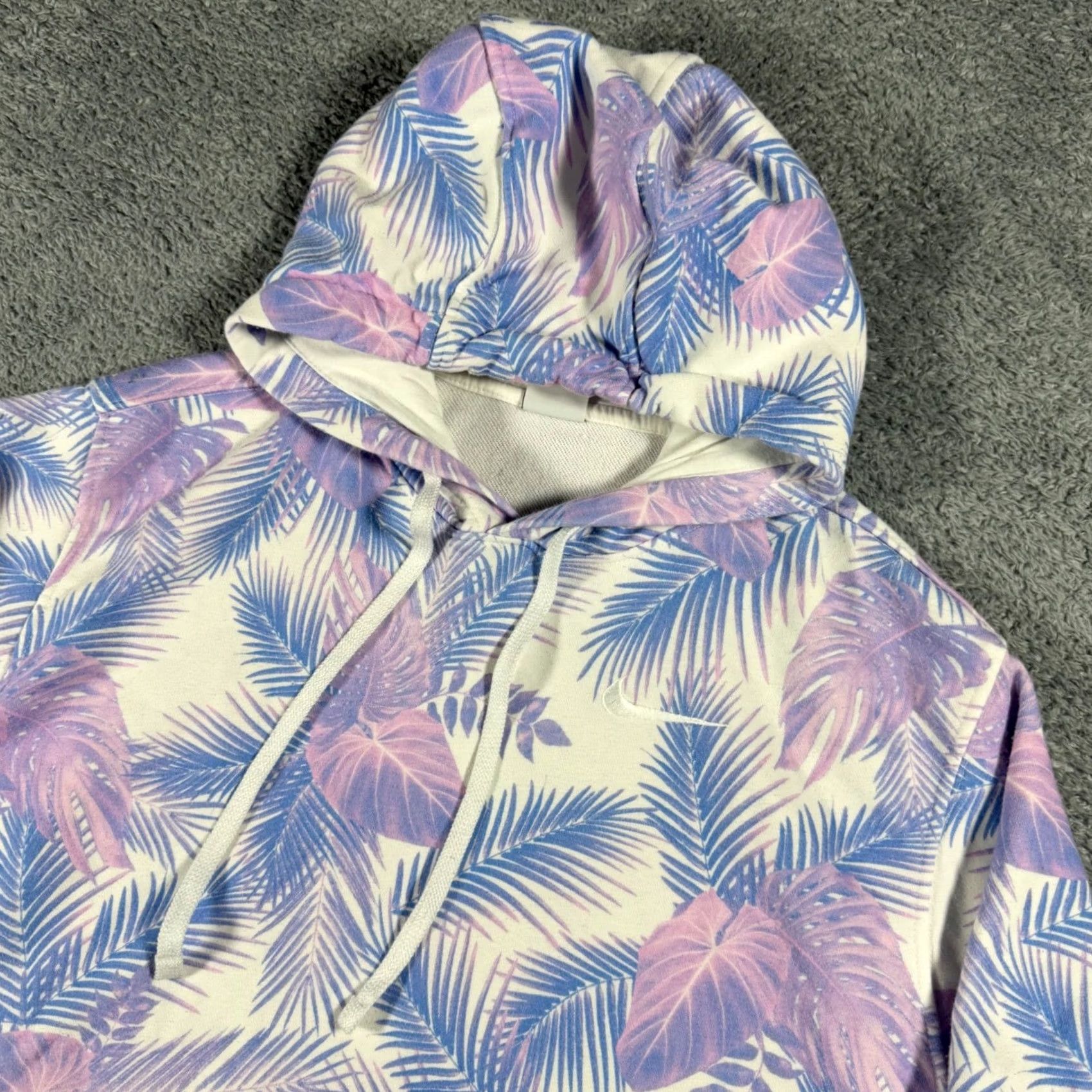 Nike Nike Hoodie Mens XL White Tropical Palm Leaf Print Pullover Sweatshirt Colorful Size US XL / EU 56 / 4 - 2 Thumbnail