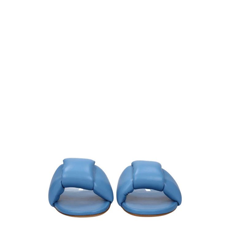 Miu Miu ob1o1e1124 Leather Slippers in Blue Size US 6 / IT 36 - 3 Thumbnail