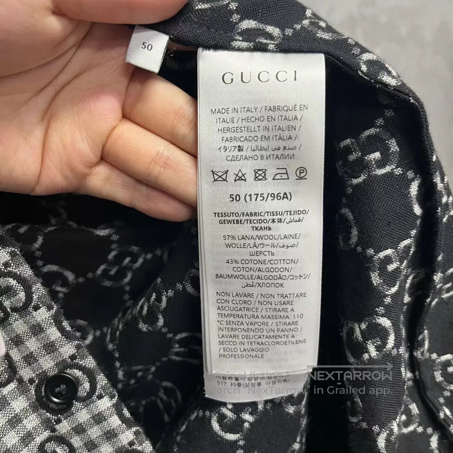 Gucci Guicci Checkered GG jacquard long-sleeved shirt with singl Size US M / EU 48-50 / 2 - 3 Thumbnail