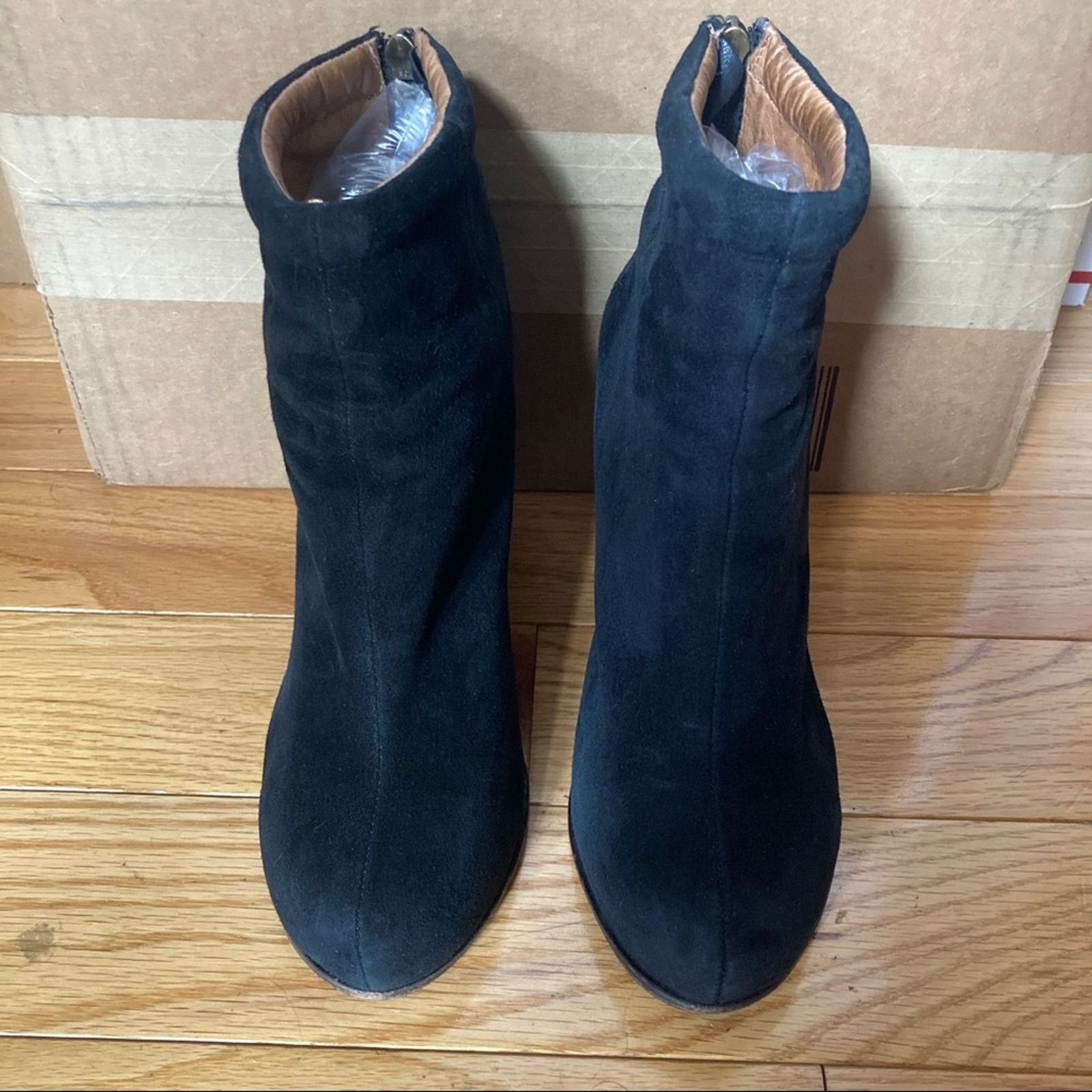 Jeffrey Campbell Rumble Suede Ankle Booties US 8 Brown 4" Block Heel 90s Boho Size US 8 / IT 38 - 8 Thumbnail