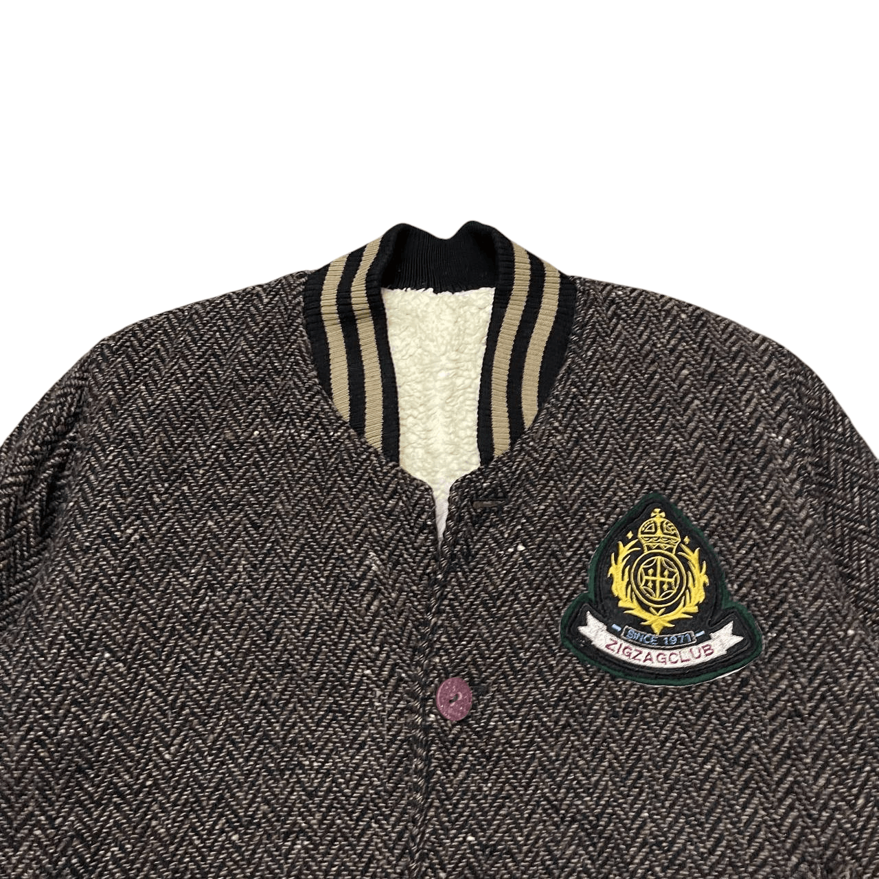 Japanese Brand Vintage Zigzag Club Wool Bomber Jacket Size US M / EU 48-50 / 2 - 2 Thumbnail
