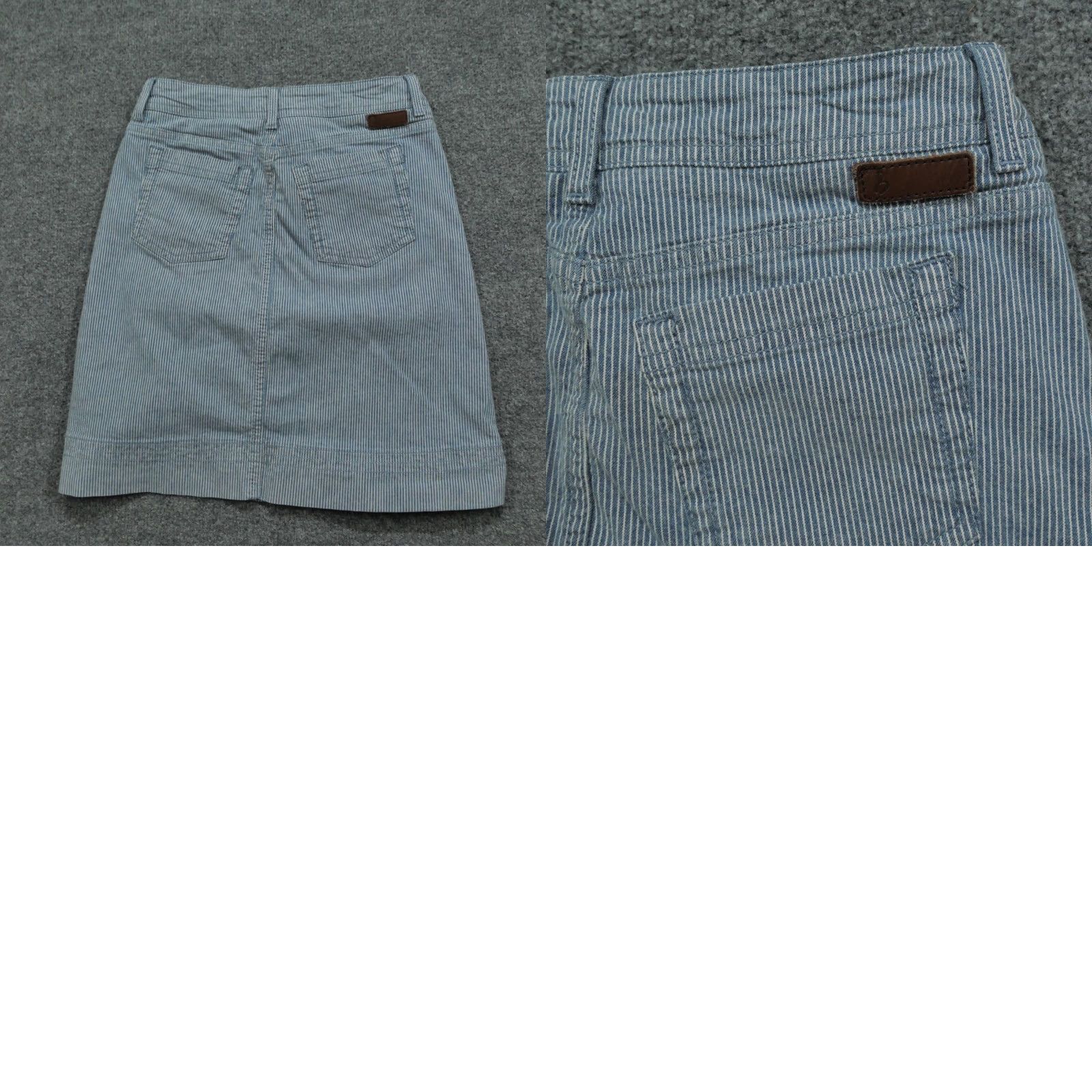 Boden Boden Skirt Womens 2 2S Blue White Hickory Striped Stretch Canvas Short Size 26" / US 2 / IT 38 - 8 Thumbnail