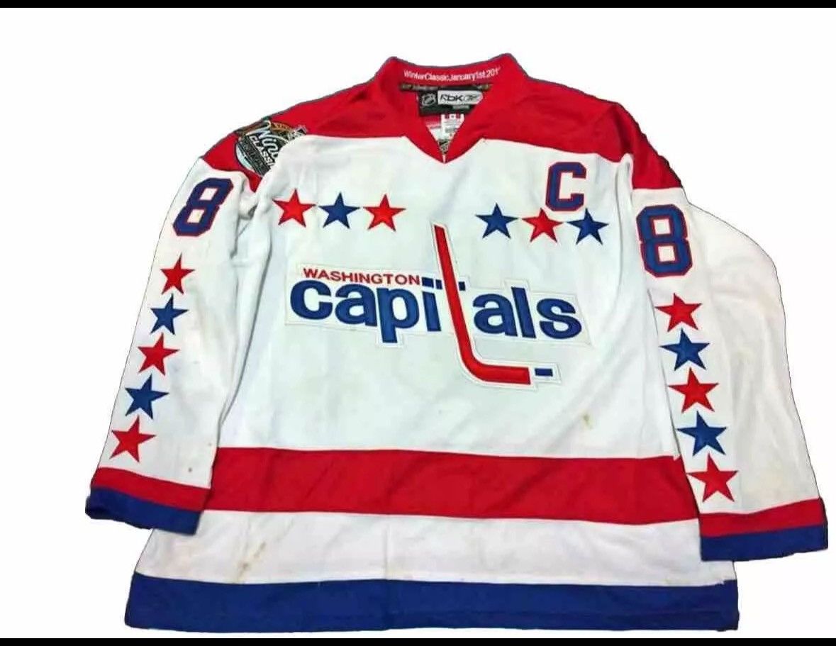 image of Ccm x Hockey Jersey Washington Capitals Alex Ovechkin 2011 Winter Classic Jersey in White (Size 2XL