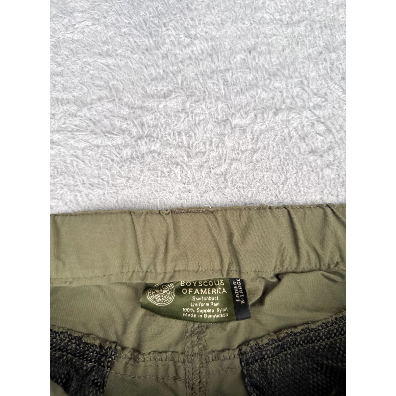 Vintage Boy Scouts Shorts Women Extra Large Green Belted Switchbacks NO LEGS Poly READ Size 40" / US 18 - 7 Thumbnail