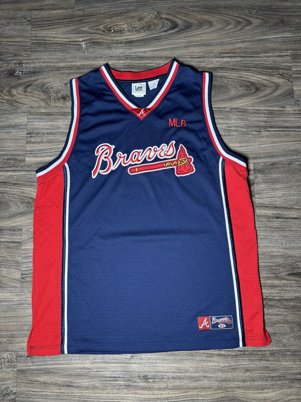Lee Vintage Atlanta Braves Baseball MLB Basketball Style Jersey Size US XL / EU 56 / 4 - 1 Thumbnail
