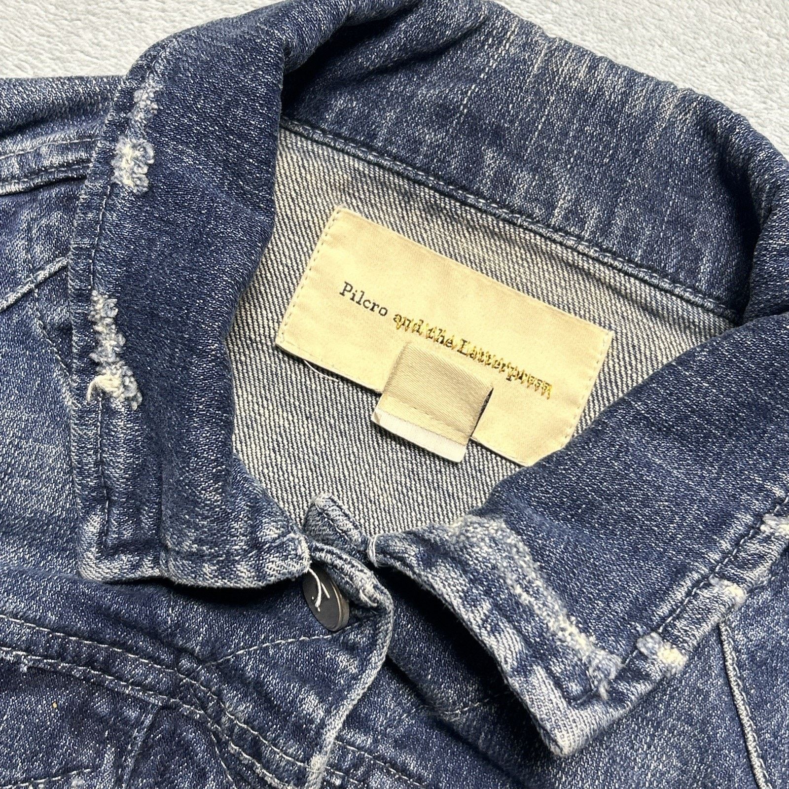 Anthropologie Anthropology Pilcro Letter Press Denim Jacket Womens XS Crop Size XS / US 0-2 / IT 36-38 - 4 Thumbnail