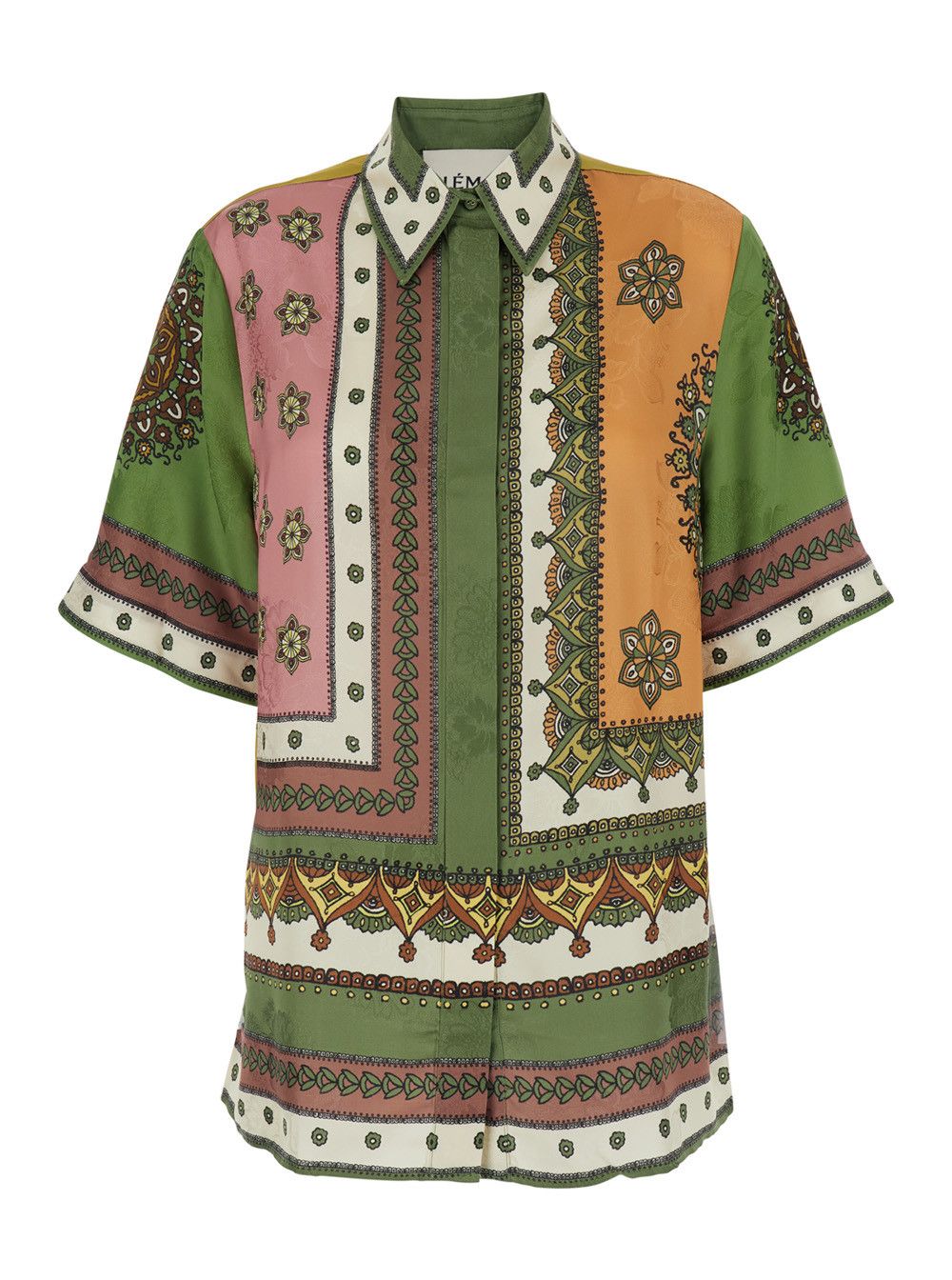 ALEMAIS 'Contina' Multicolor Shirt with Classic Collar and All-Over Geometric Print in Viscose for Women Size M / US 6-8 / IT 42-44 - 1 Thumbnail