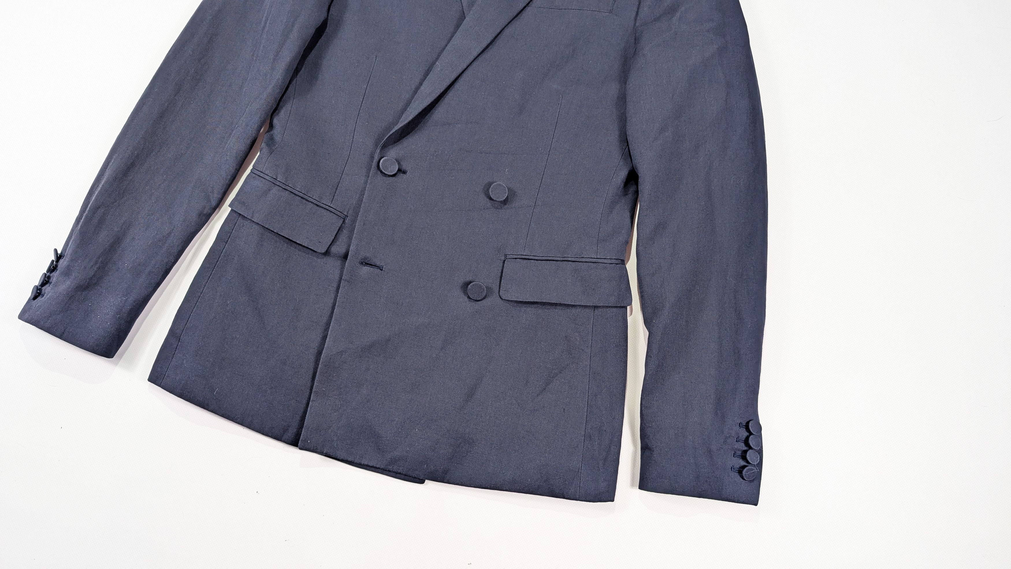 Allsaints AllSaints Elmore Double Breasted Linen Cotton Blazer Jacket Size 38R - 3 Thumbnail