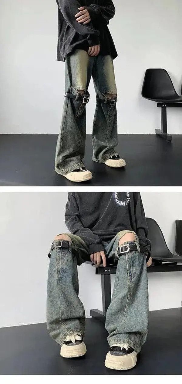 Jean VIBE Belt Hollow Flare Jeans Size US 30 / EU 46 - 3 Thumbnail
