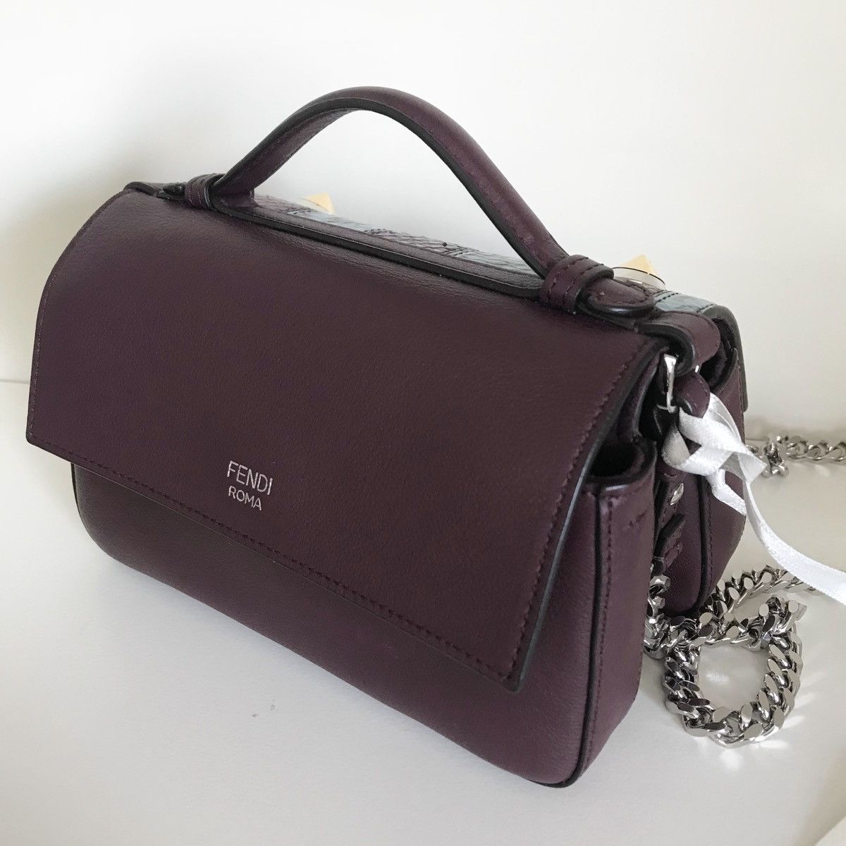 Fendi Fendi Python burgundy double baguette crossbody Size ONE SIZE - 7 Thumbnail