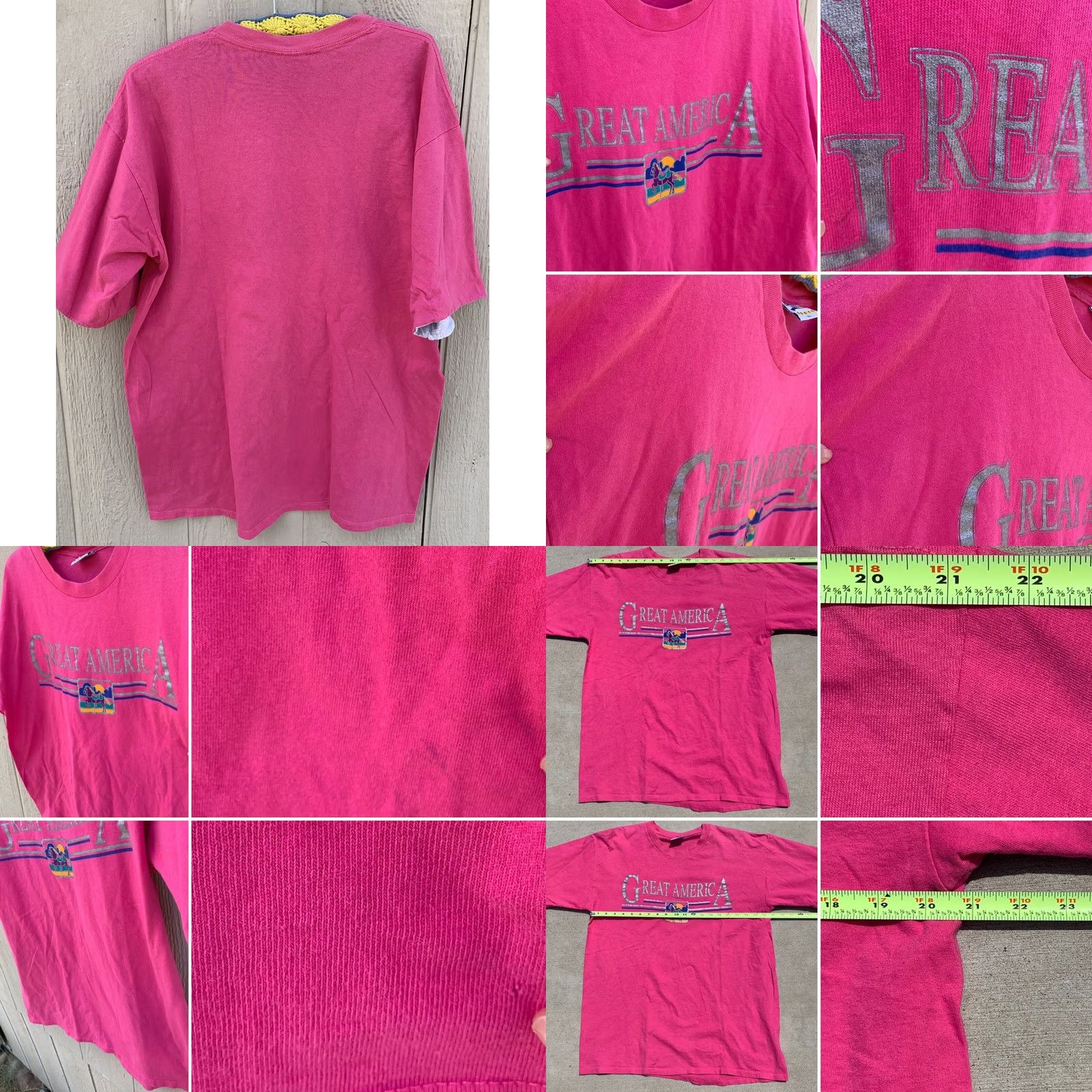 Vintage VINTAGE Great America T-Shirt XL Wellington Apparel Sport Unisex Graphic Tee 1990s Pink Carousel Horse Men Women Boys Girls Size US XL / EU 56 / 4 - 8 Thumbnail