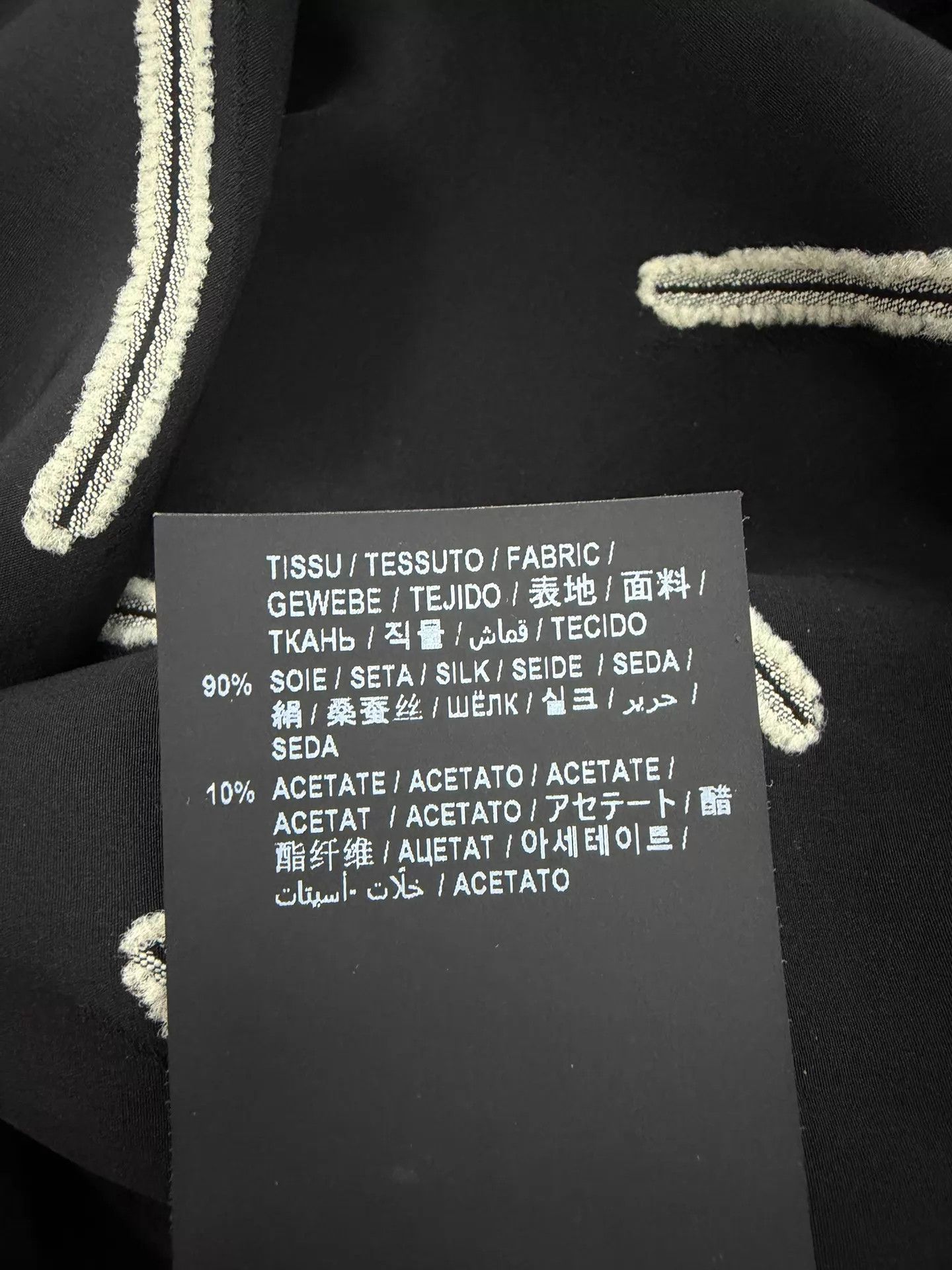Saint Laurent Paris SLP20FW silk blend shirt black ivory twill embroidery Size US XXS / EU 40 - 6 Thumbnail