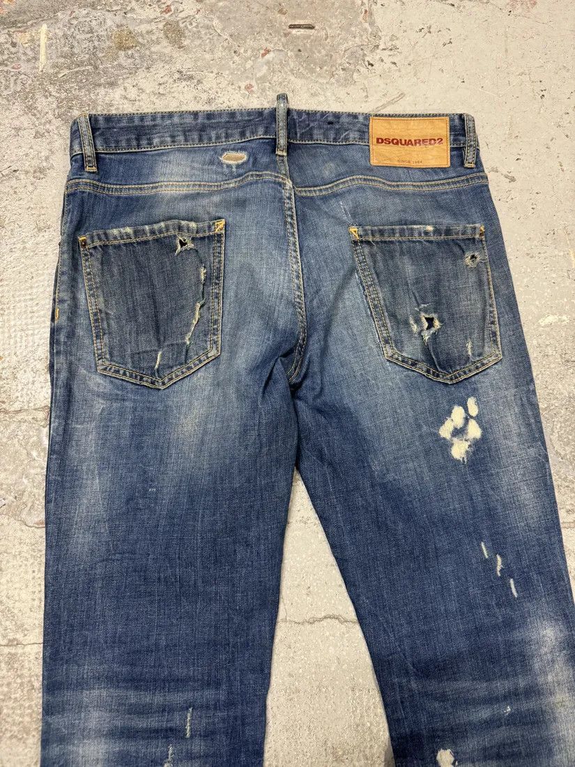 Designer × Dsquared2 × Vintage AW2017 DSquared2 Blue Distressed Slim Denim Jeans Size US 32 / EU 48 - 7 Thumbnail