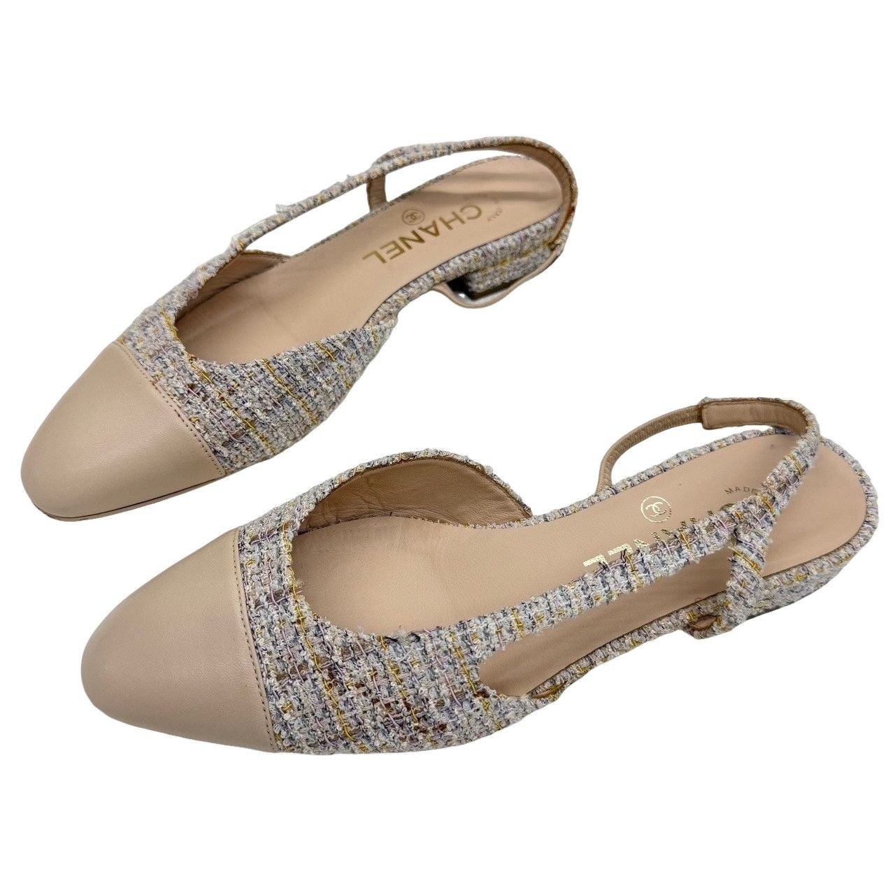 Chanel Chanel Tweed Slingback Flats Size 37 Size US 7 / IT 37 - 1 Thumbnail