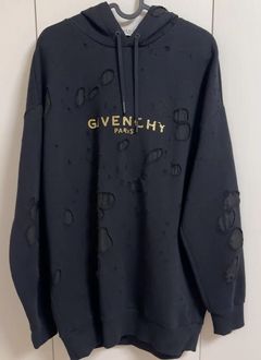 Givenchy ripped hoodie on sale blue