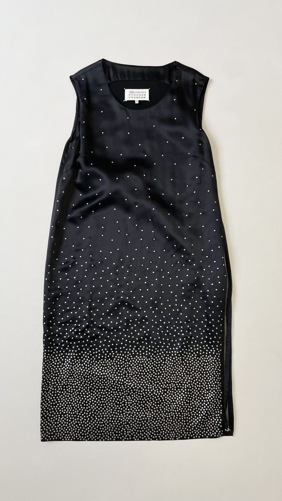 Maison Margiela S/S 12 Black Satin Metal Studded Maxi Dress Size M / US 6-8 / IT 42-44 - 2 Thumbnail