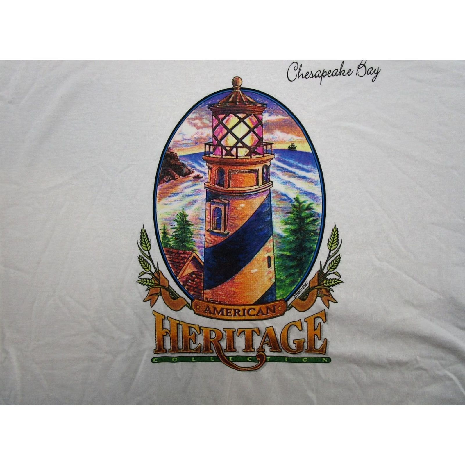 Vintage VINTAGE 90s Chesapeake Bay American Heritage Tourist Lighthouse Shirt XL White Mens T-Shirt Size XL 90s Size US XL / EU 56 / 4 - 2 Thumbnail