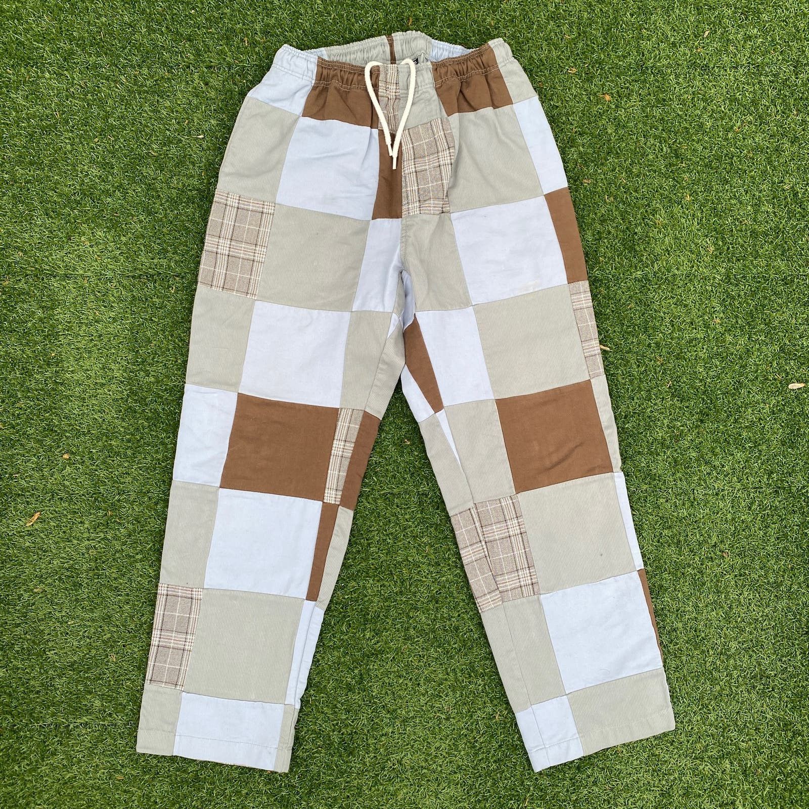 image of Stussy Corduroy Patchwork Pants in Blue, Men's (Size 30)