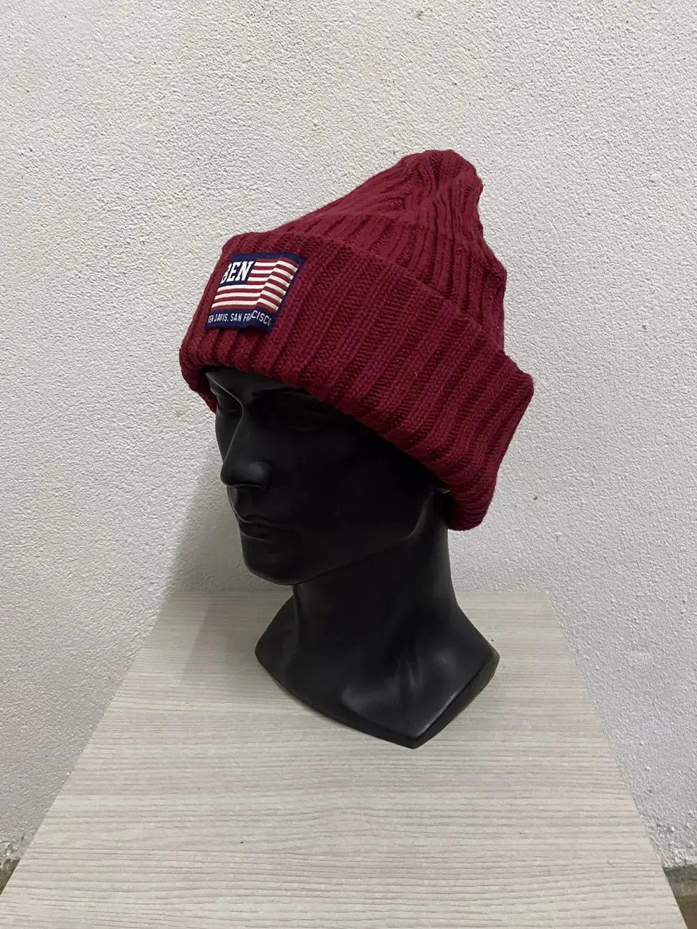 Ben Davis × Vintage Ben Davis Small Logo American Flag Beanie Hat Size ONE SIZE - 3 Thumbnail