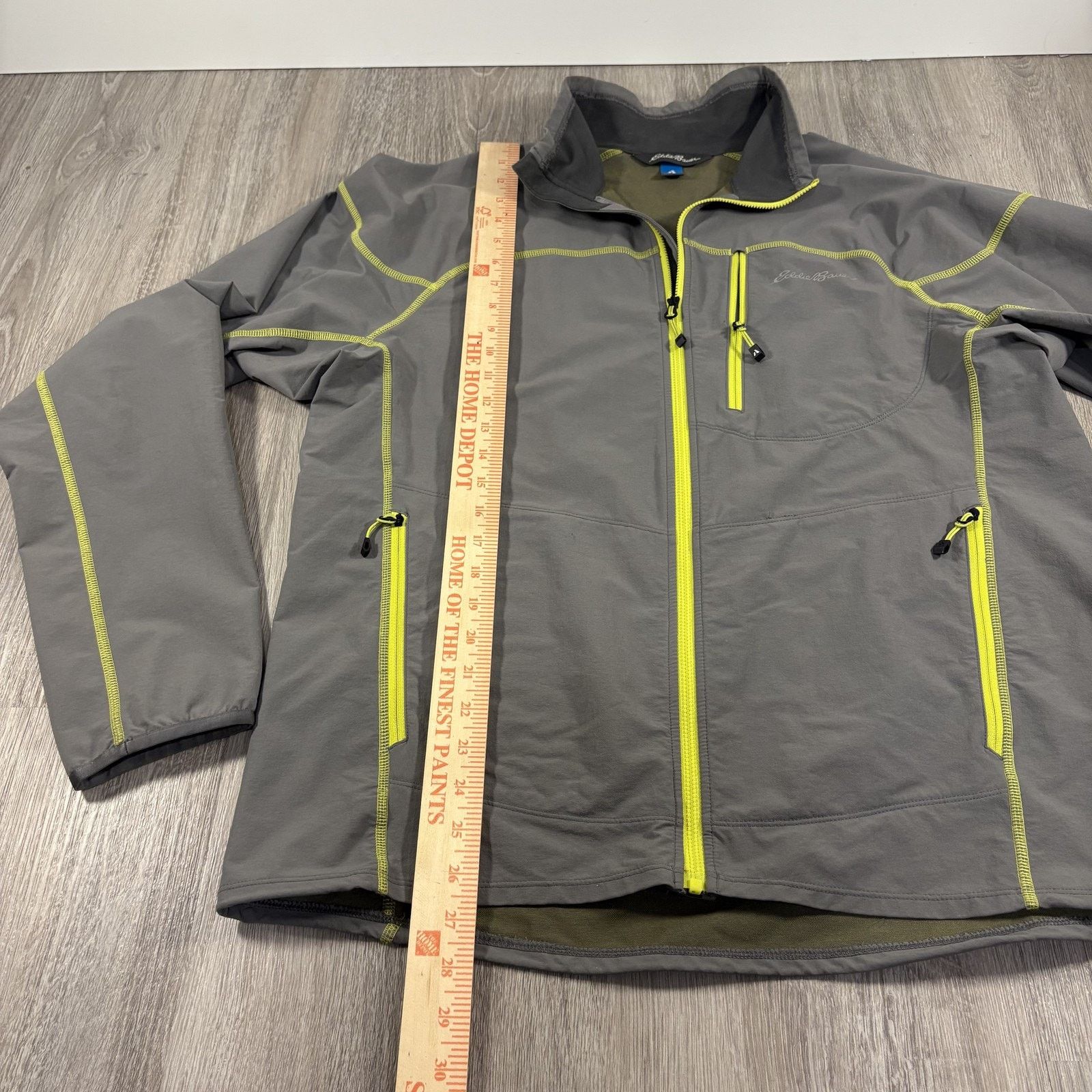 Eddie Bauer Eddie Bauer Men’s Full Zip Softshell Jacket Grey Neon Lime L Size US L / EU 52-54 / 3 - 5 Thumbnail