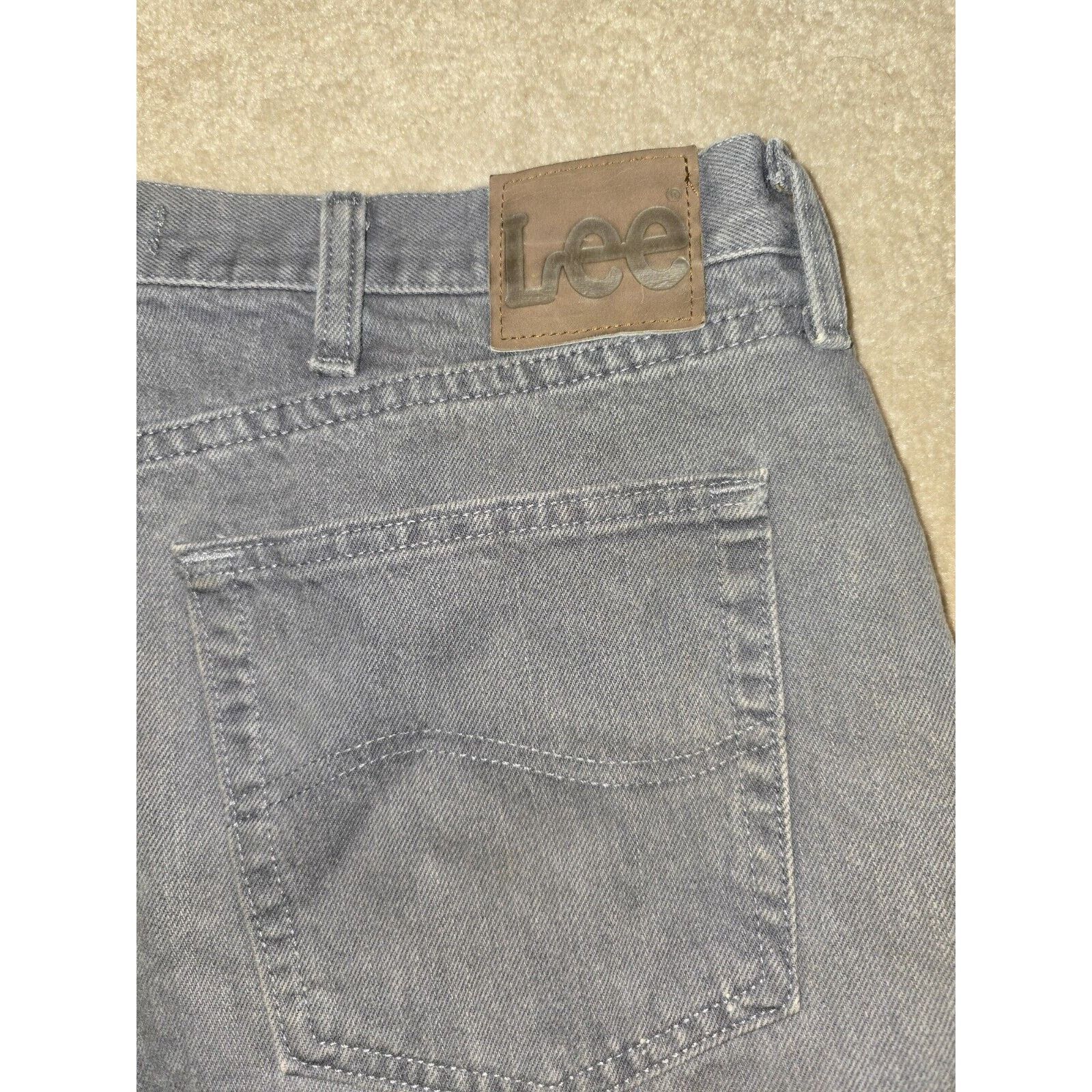 Lee Lee Jeans Mens Size 38x30 Gray Denim Lee Regular Fit Size US 38 / EU 54 - 6 Thumbnail