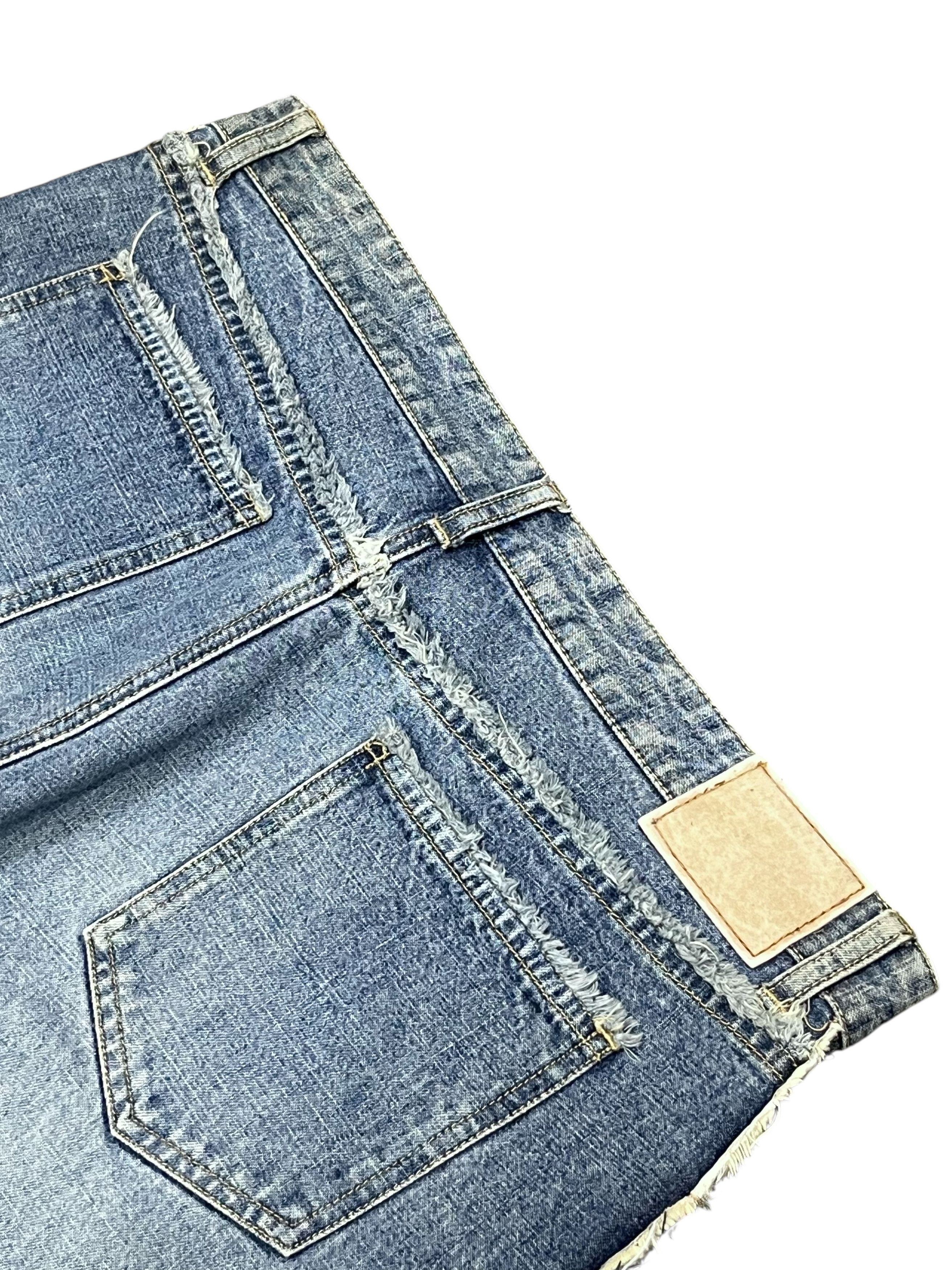 Japanese Brand Vtg Playchess Japan Hem Cut Side Flare Denim Light Wash Size 32" / US 10 / IT 46 - 9 Thumbnail