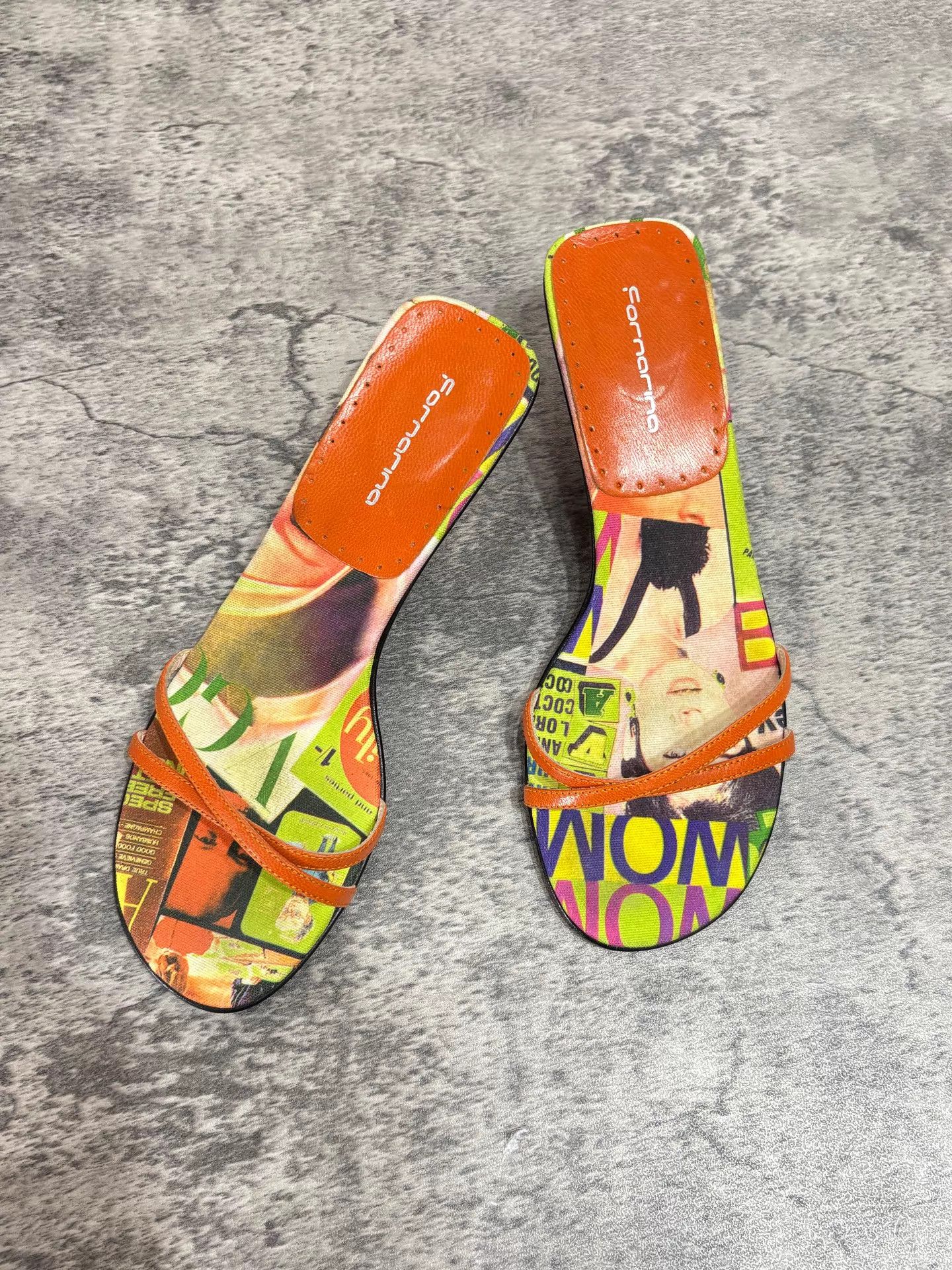 Other Fornarina Vintage Portrait Print Kitten Heel Pumps 37 Size US 6.5 / IT 36.5 - 2 Thumbnail