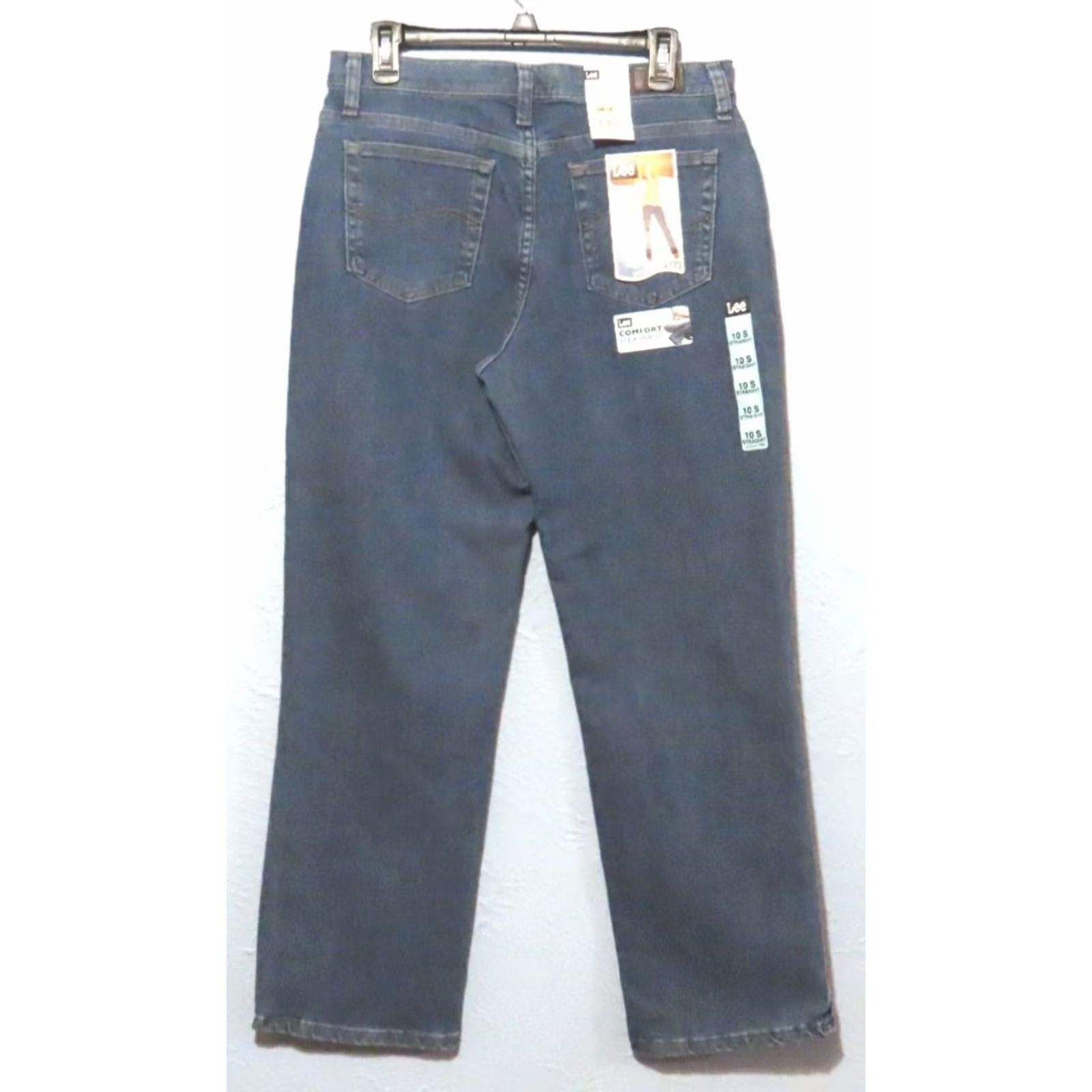 Lee READ Lee Women's 10 Jeans Relaxed Fit Straight Leg NWT Blue Denim 29in Inseam Moderate Wash Stretch Regular Size 10 Size 32" / US 10 / IT 46 - 4 Thumbnail
