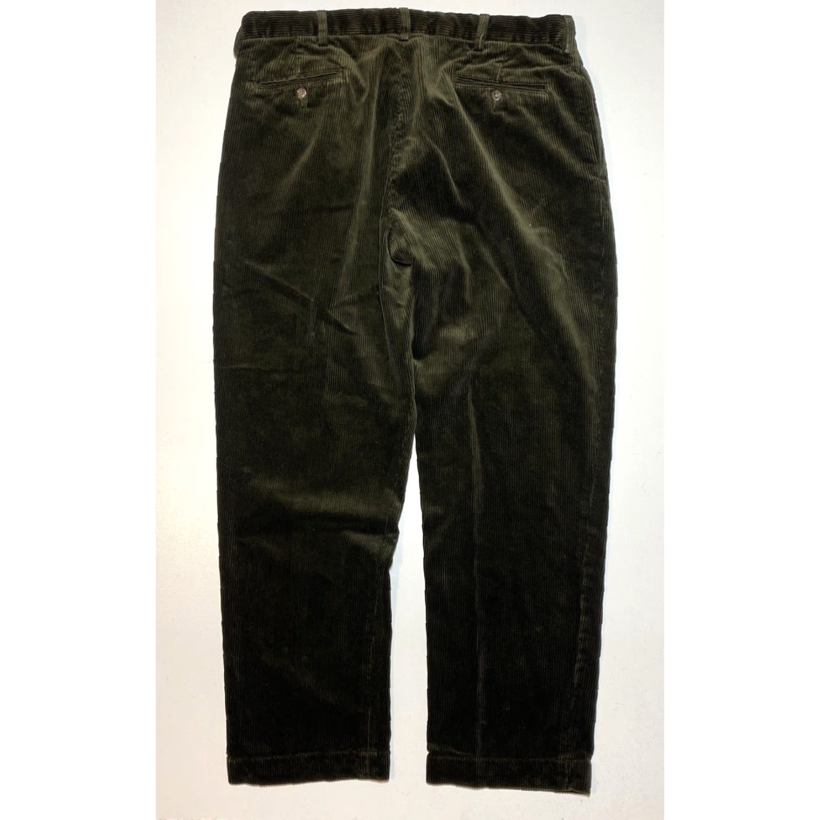 Polo Ralph Lauren Polo Ralph Lauren Men's Corduroy Ethan Pant Vintage Pleated Straight Leg 38x31 Green Chino Casual 100% Cotton Relaxed" Size US M / EU 48-50 / 2 - 2 Thumbnail