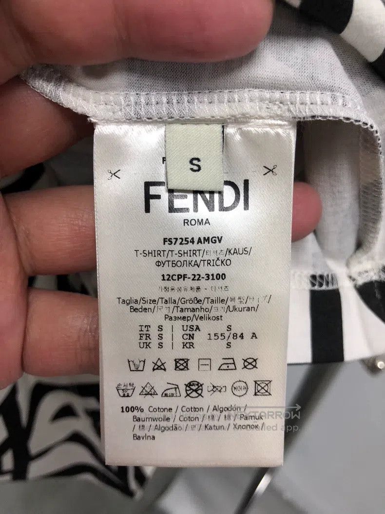 Fendi Fendi Embroidered Logo Short Sleeve T-Shirt - White Size S / US 4 / IT 40 - 4 Thumbnail