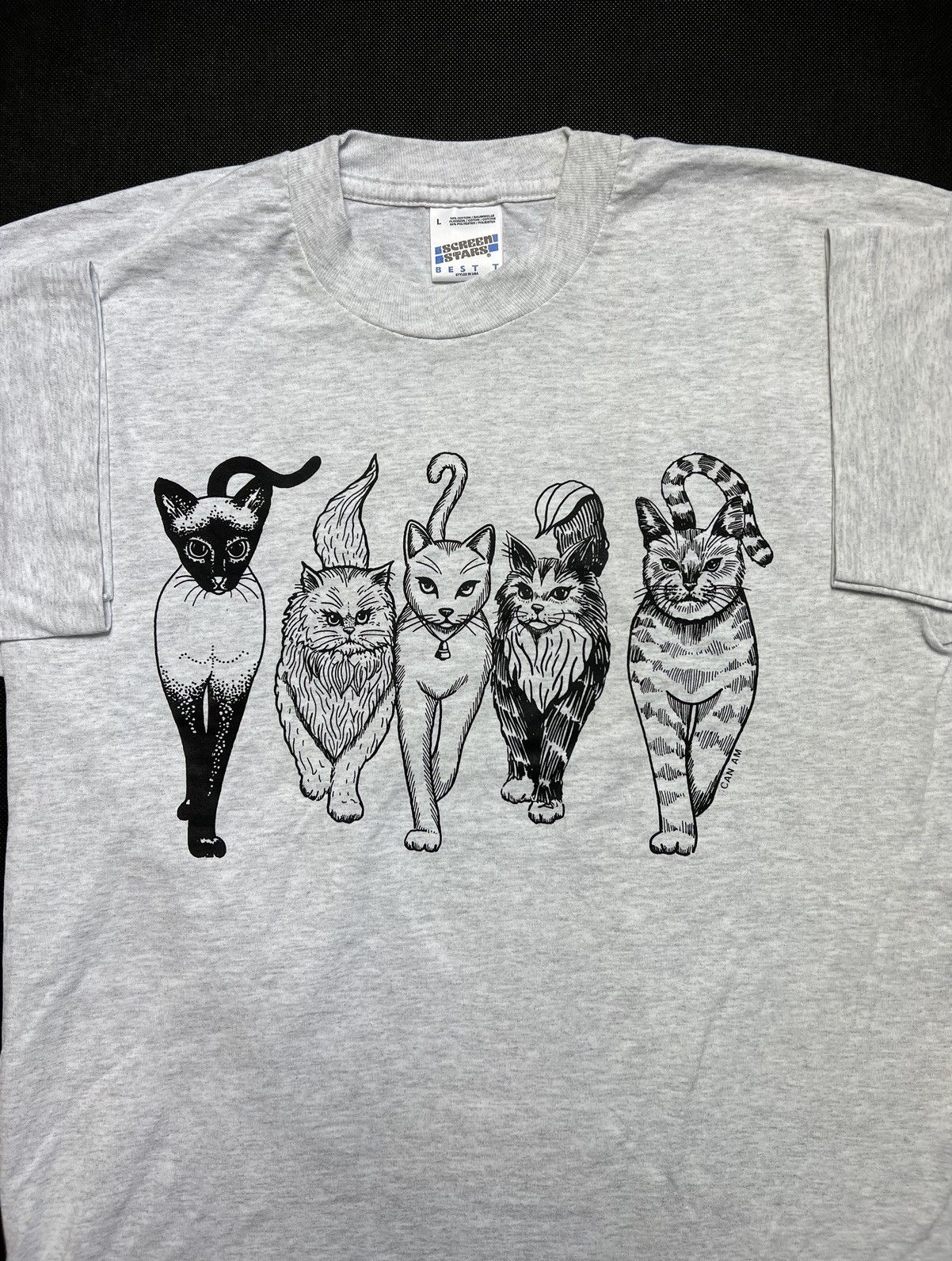 Vintage Tshirt Cats Can AM Screen Stars Vintage 80’s 90’s Size US L / EU 52-54 / 3 - 1 Thumbnail