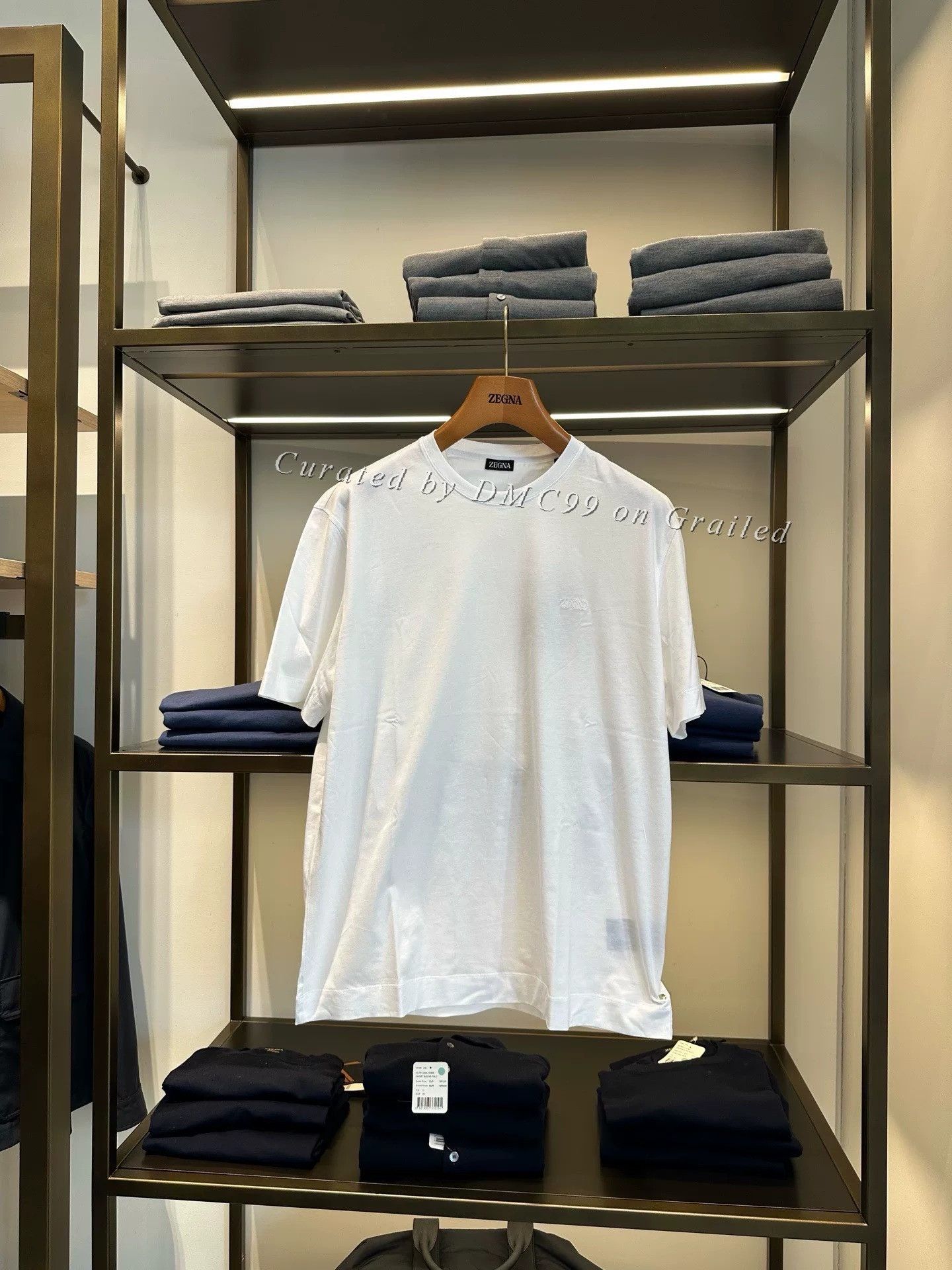 Ermenegildo Zegna Zegna Men's White Cotton T-Shirt Size US L / EU 52-54 / 3 - 1 Thumbnail