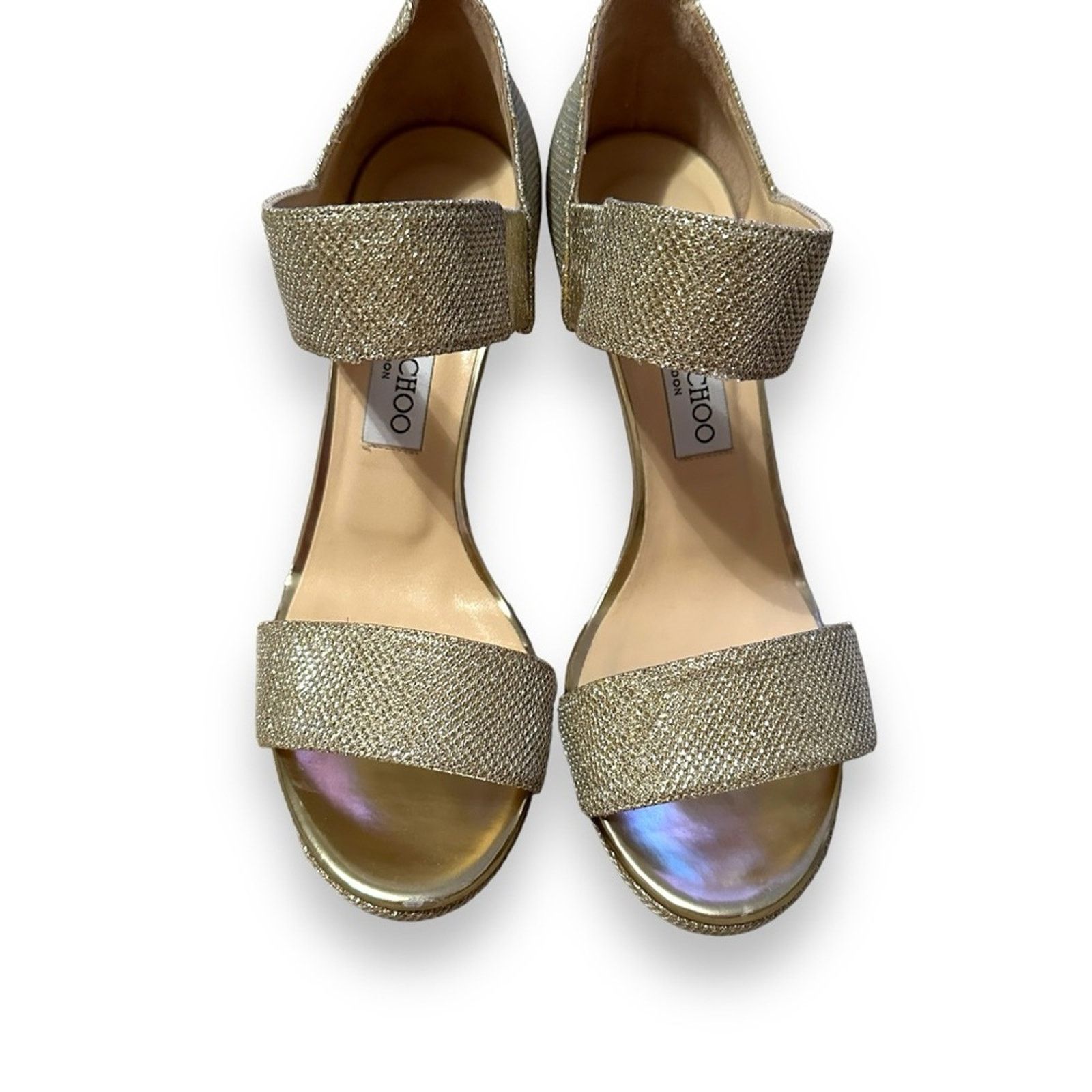 Jimmy Choo Jimmy Choo Alana Lame Gold Glitter Stiletto High Heels 38 Size US 8 / IT 38 - 2 Thumbnail