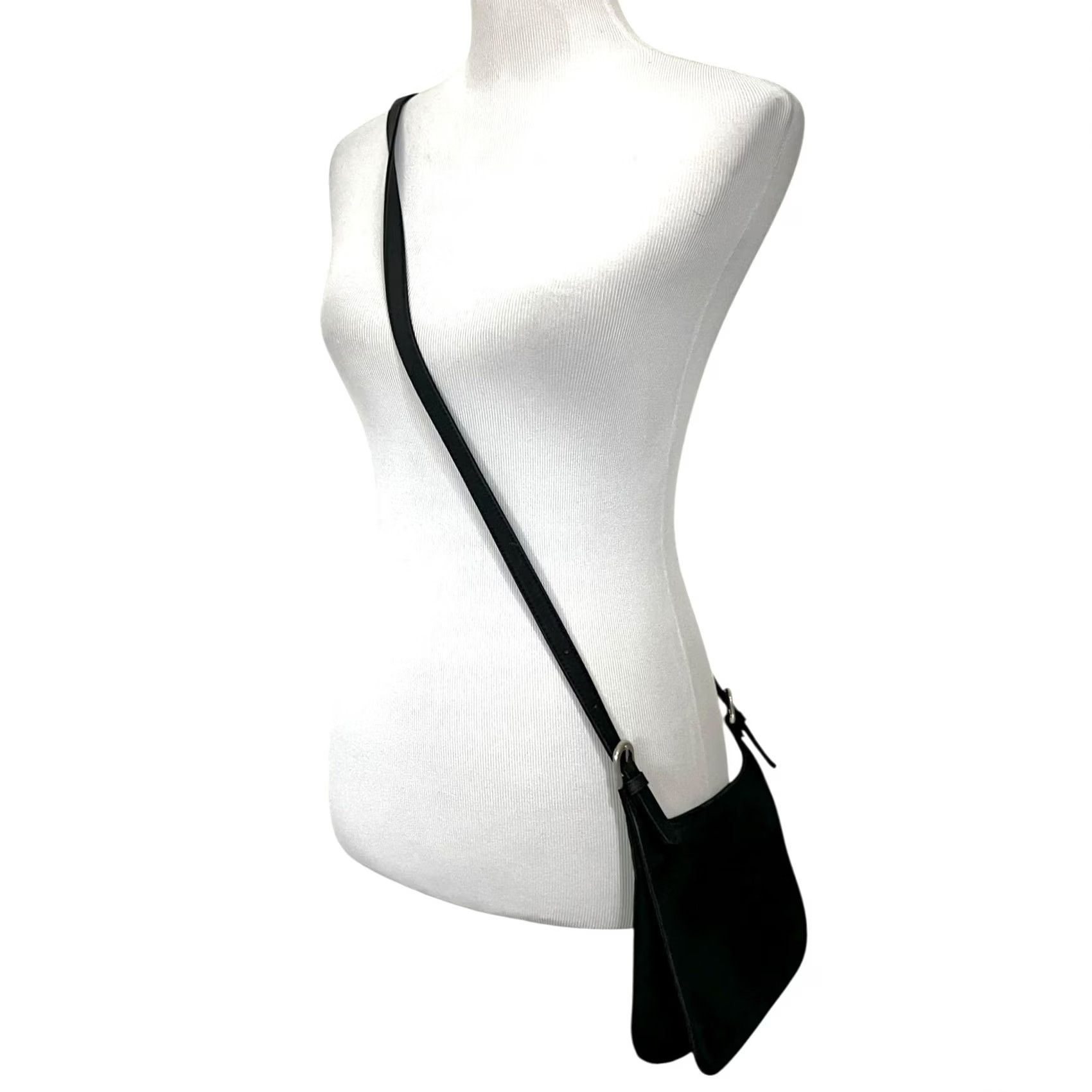 Lord & Taylor VINTAGE Lord &Taylor Crossbody Purse Nylon Black Adjustable Slim 90s 2000s Womens Size ONE SIZE - 2 Thumbnail