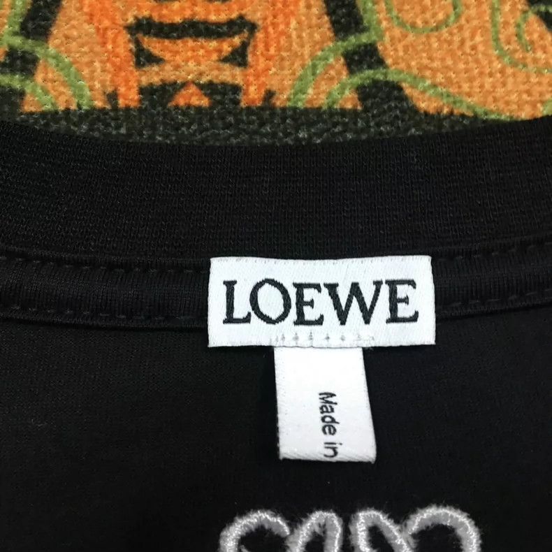 Loewe LOEWE Black fabric pattern embroidered T-shirt Size S / US 4 / IT 40 - 6 Thumbnail