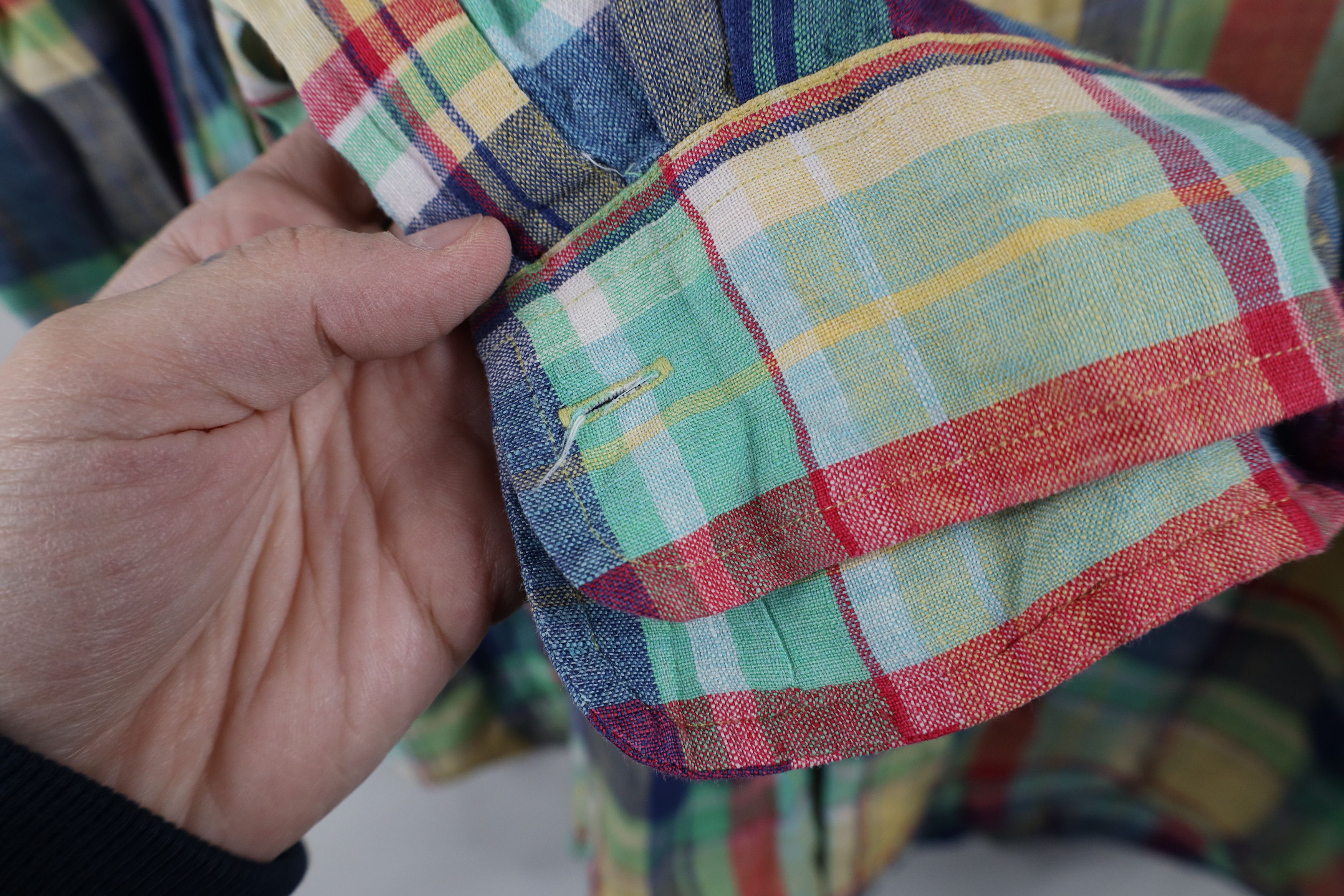 Ralph Lauren × Vintage Vintage 90s Ralph Lauren Rainbow Plaid Button Down Shirt Size US XL / EU 56 / 4 - 5 Thumbnail