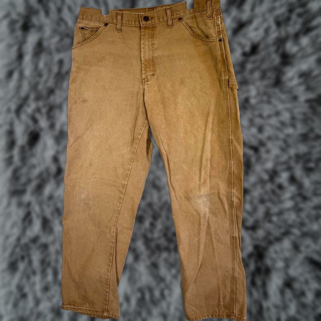 Dickies Dickies Carpenter Jeans Men’s 34x32 Brown Denim Relaxed Fit Straight Leg Size US 34 / EU 50 - 1 Thumbnail