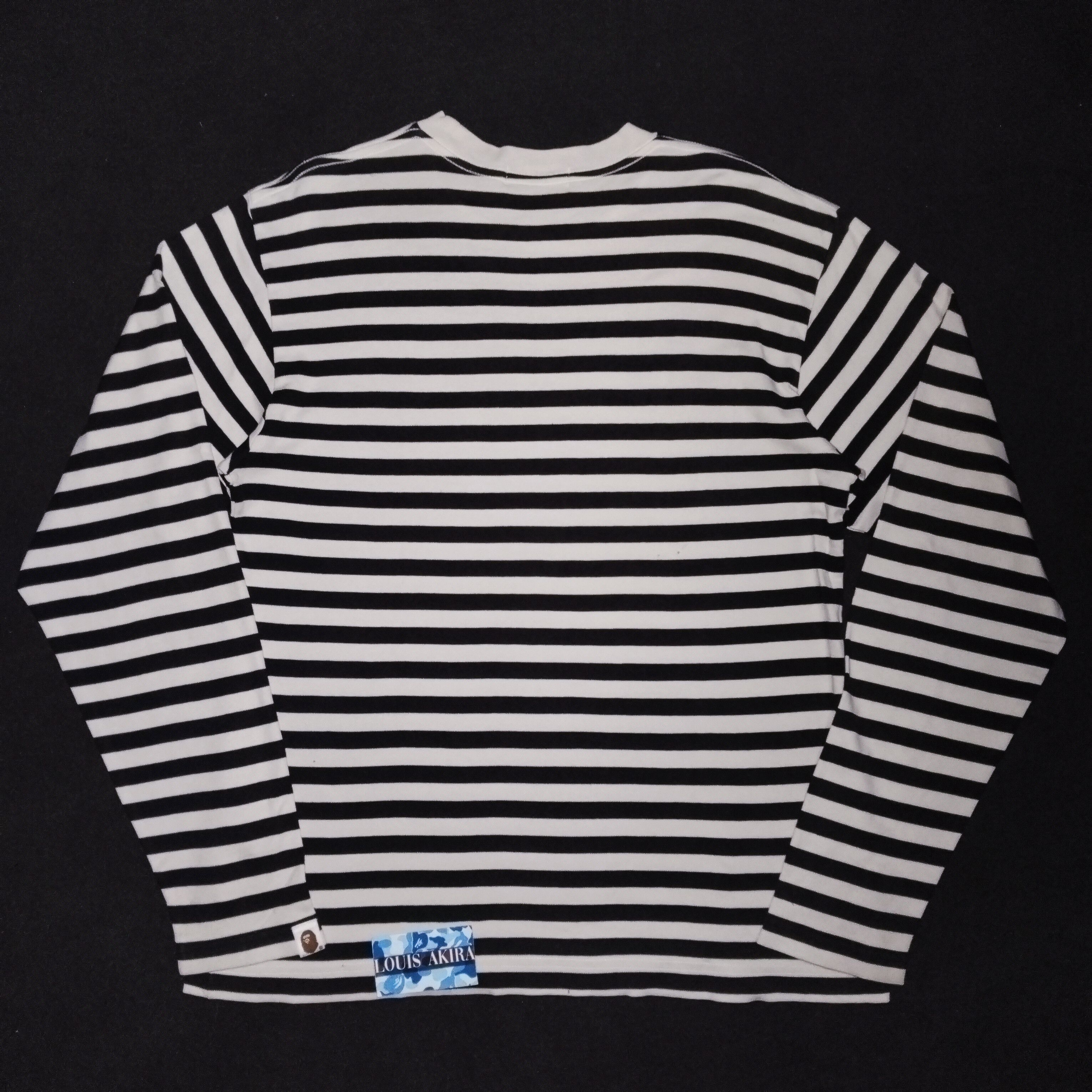 Bape 2008 Bape Stripe Long Sleeve Distressed Tee Size US M / EU 48-50 / 2 - 4 Thumbnail