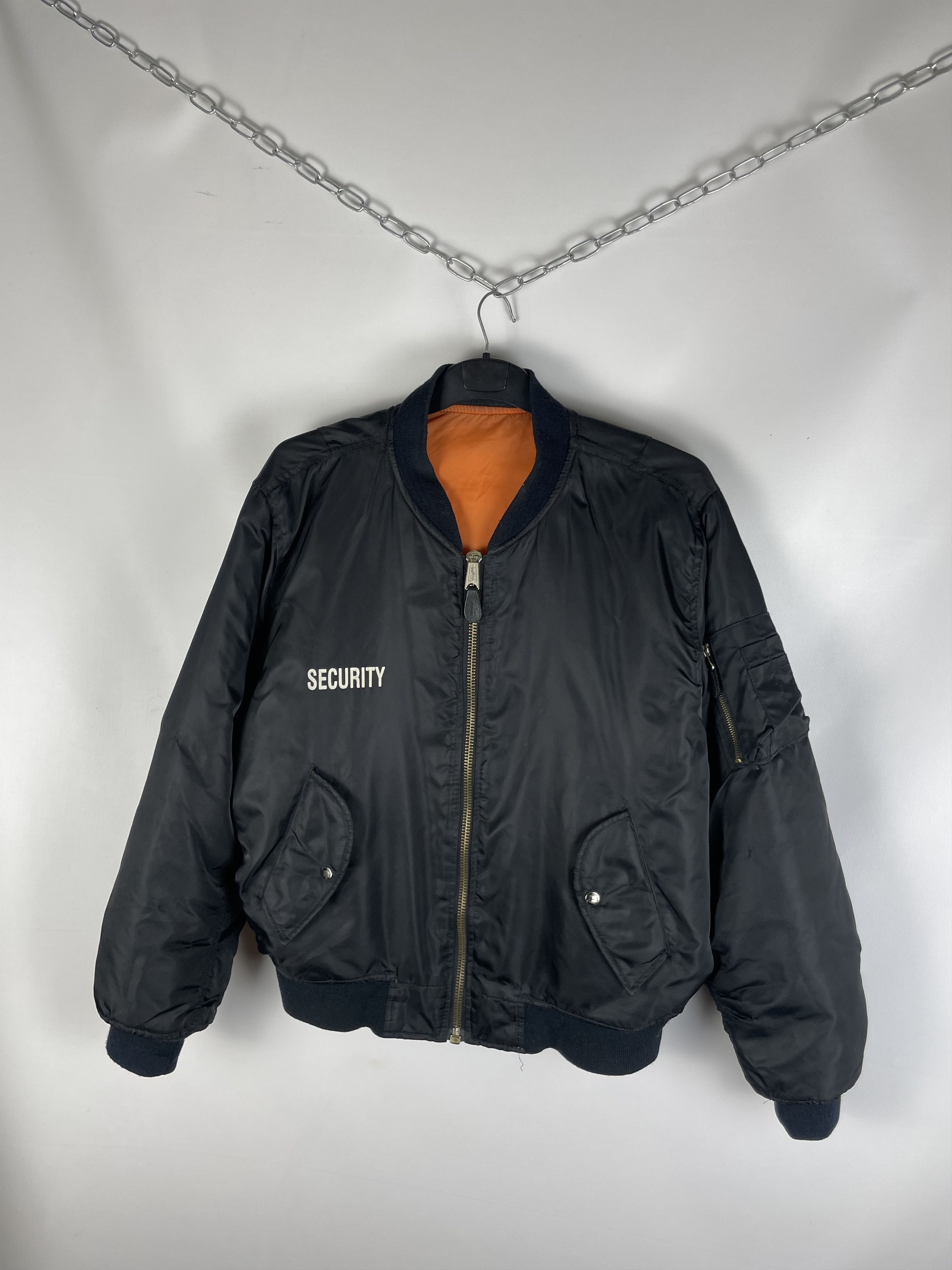 Vintage Faded Security Ma-1 Bomber Jacket Vintage Black Size US L / EU 52-54 / 3 - 2 Thumbnail
