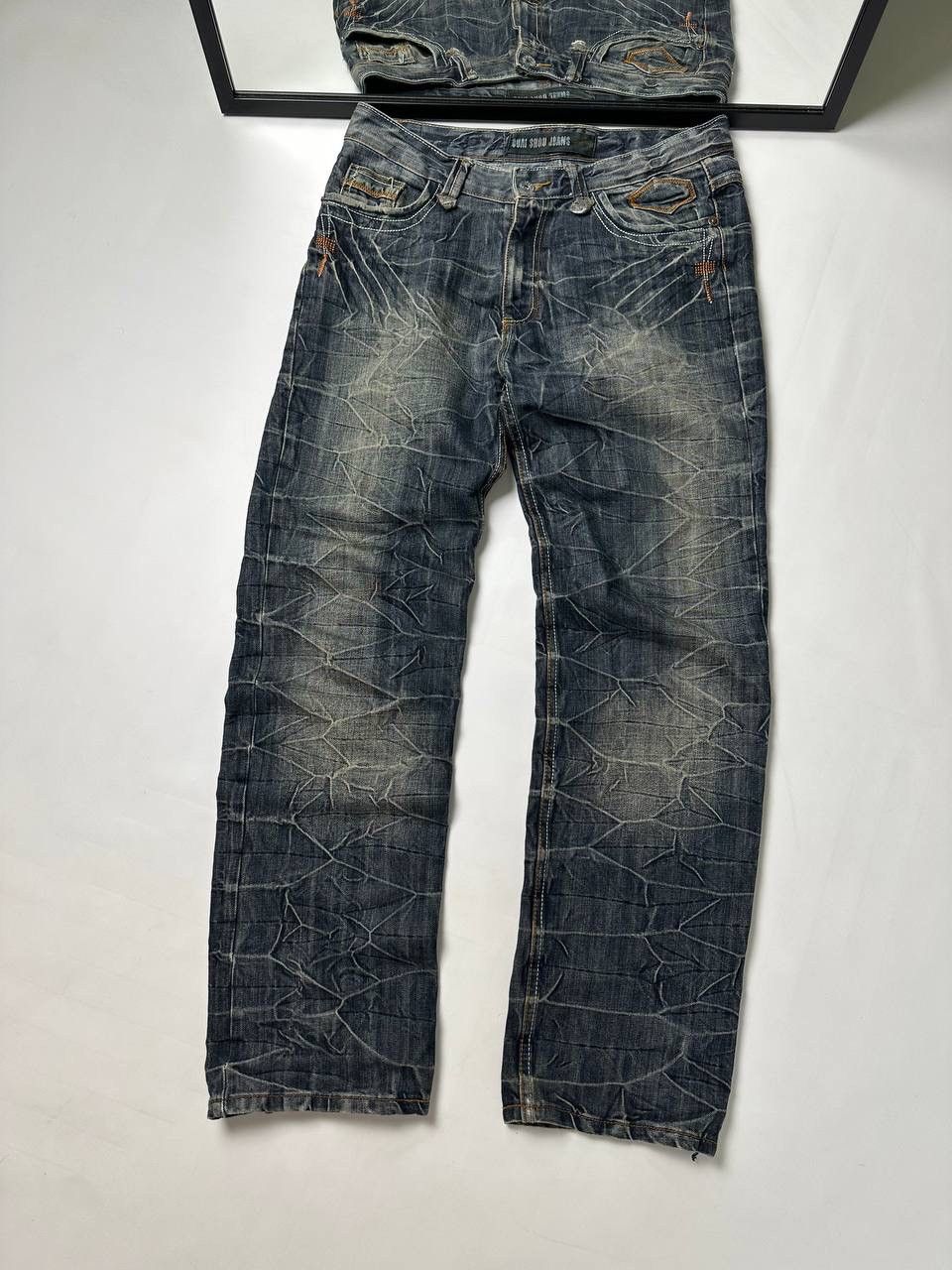 Vintage 🔥Vintage 90s G Star Style Washed Distress Japan Jeans Y2K Size US 34 / EU 50 - 12 Thumbnail