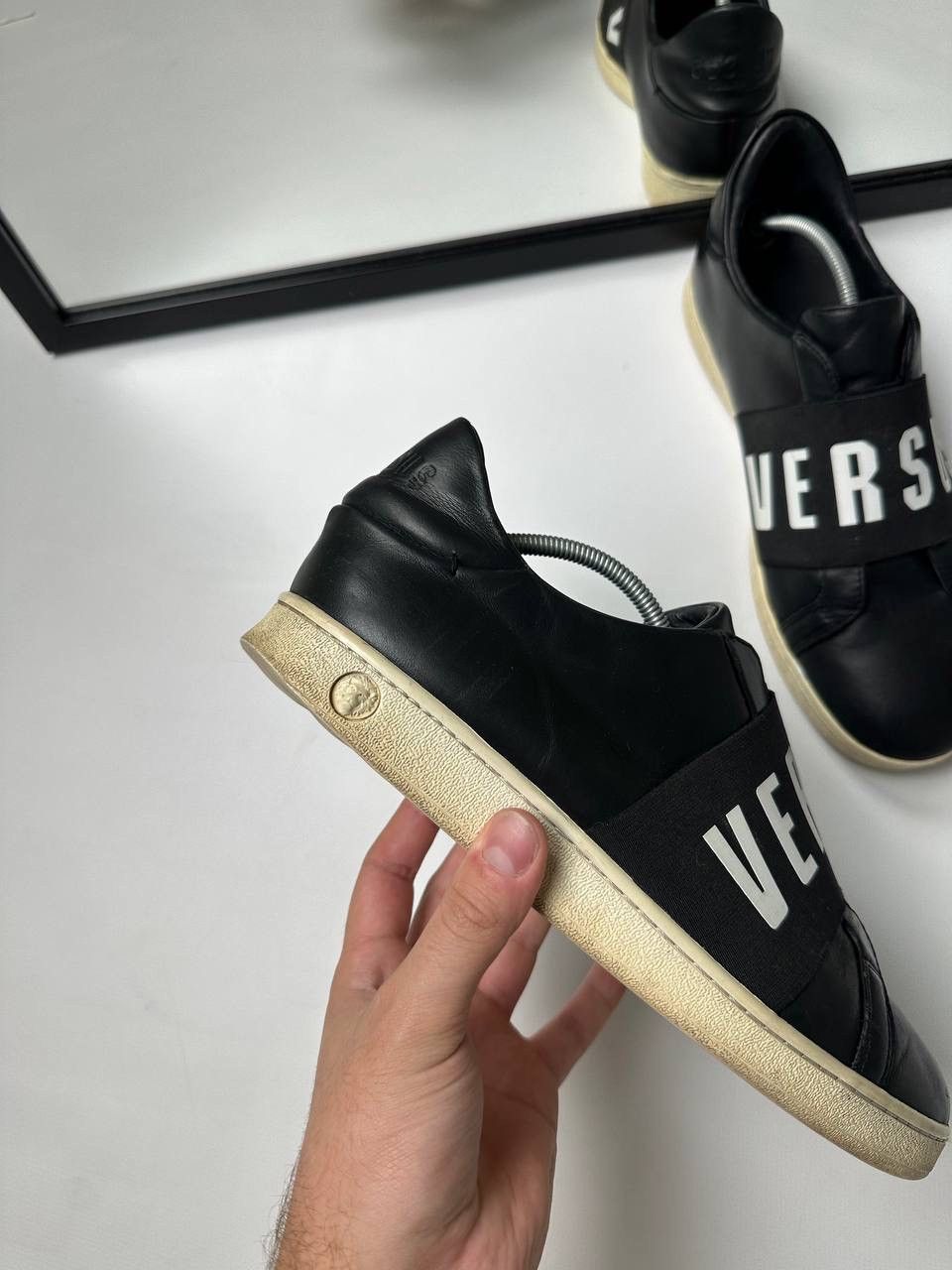 Versus Versace Versus Versace Low Top Black Leather Shoes Size US 9 / EU 42 - 2 Thumbnail