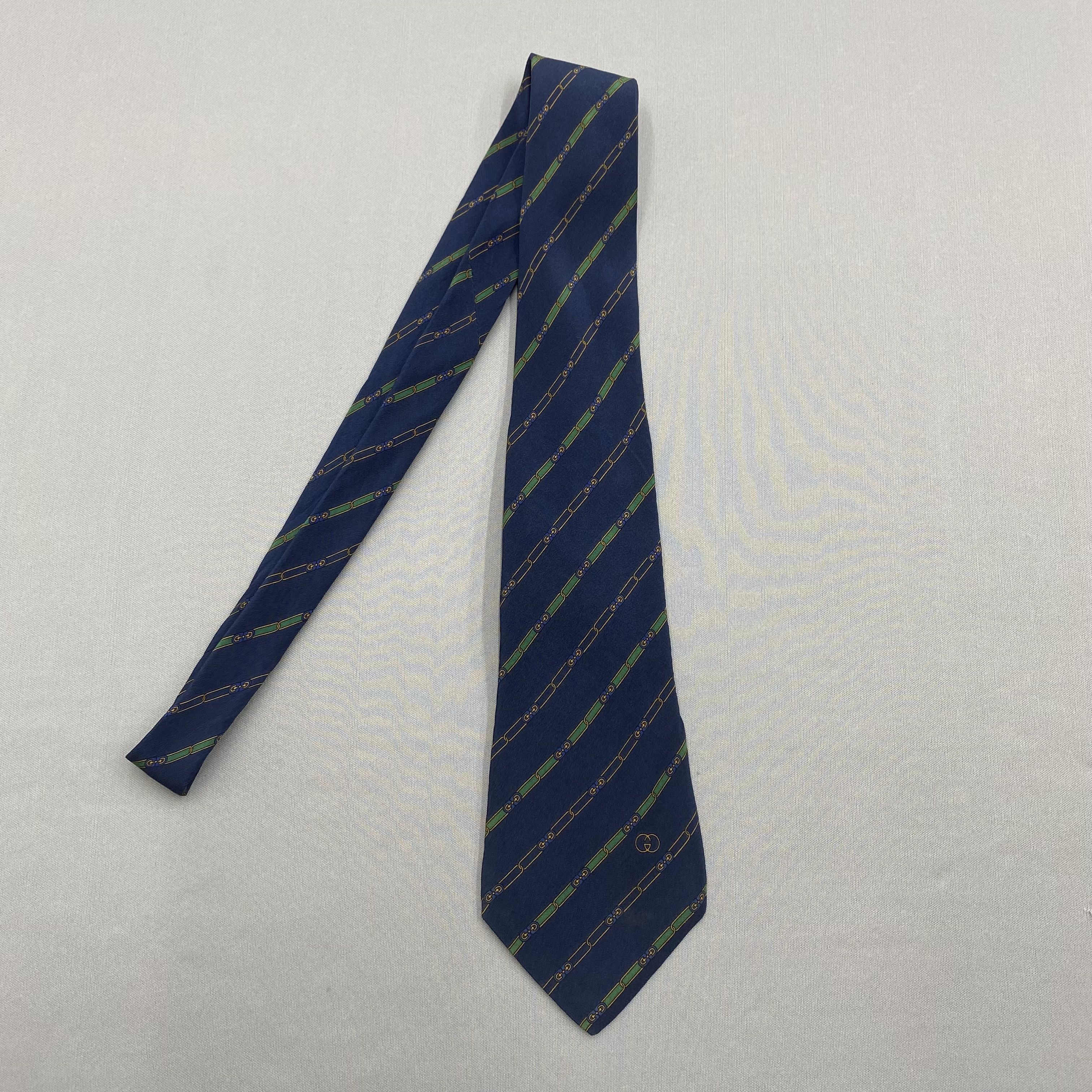Japanese Brand Vintage Gucci SILK Necktie Cravate Pure Silk Neck Tie Size ONE SIZE - 4 Thumbnail