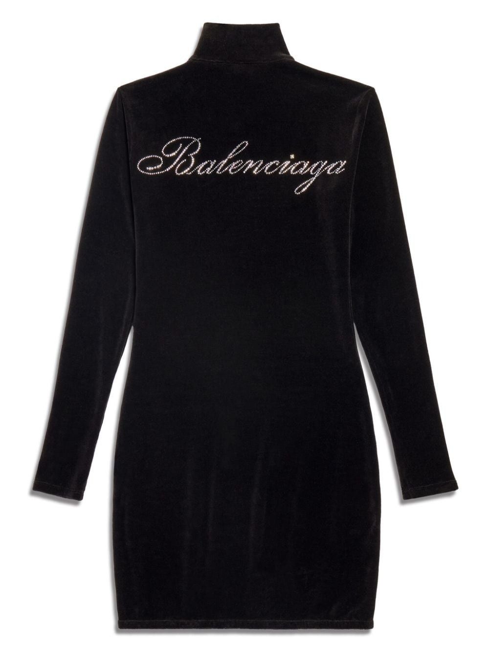 Balenciaga o1mt1gz0125 Handwritten Turtleneck Dress in Black Size S / US 4 / IT 40 - 5 Thumbnail