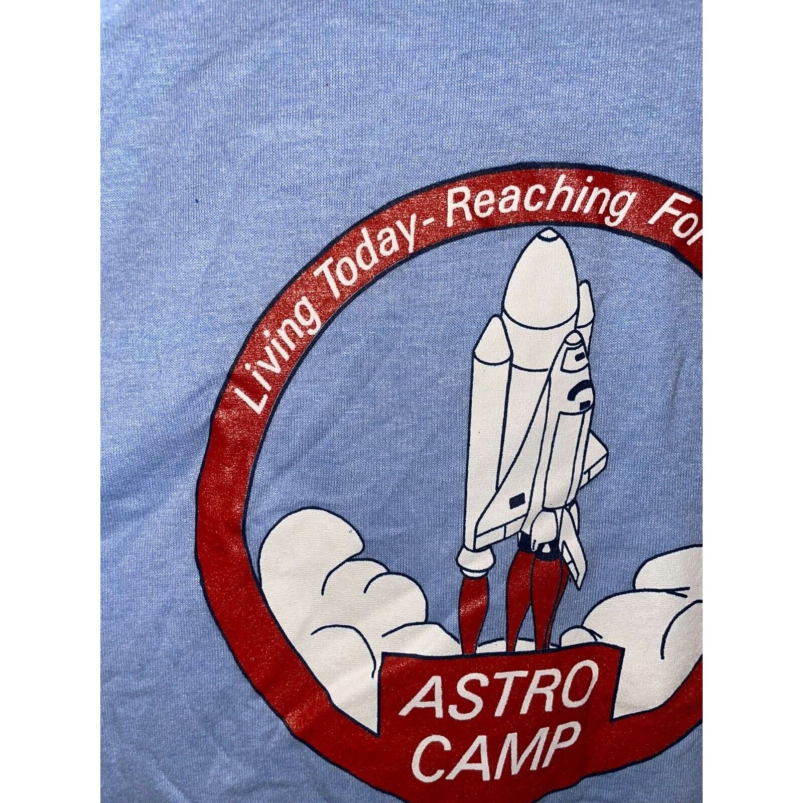 Jerzees Vintage Rocket Ship Shirt Astro Camp Living Today Tee 80s L Size US M / EU 48-50 / 2 - 3 Thumbnail