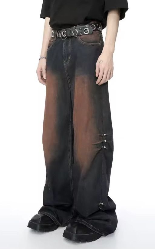 Japanese Brand Gradient Color Wide Leg Denim Size US 33 - 2 Thumbnail